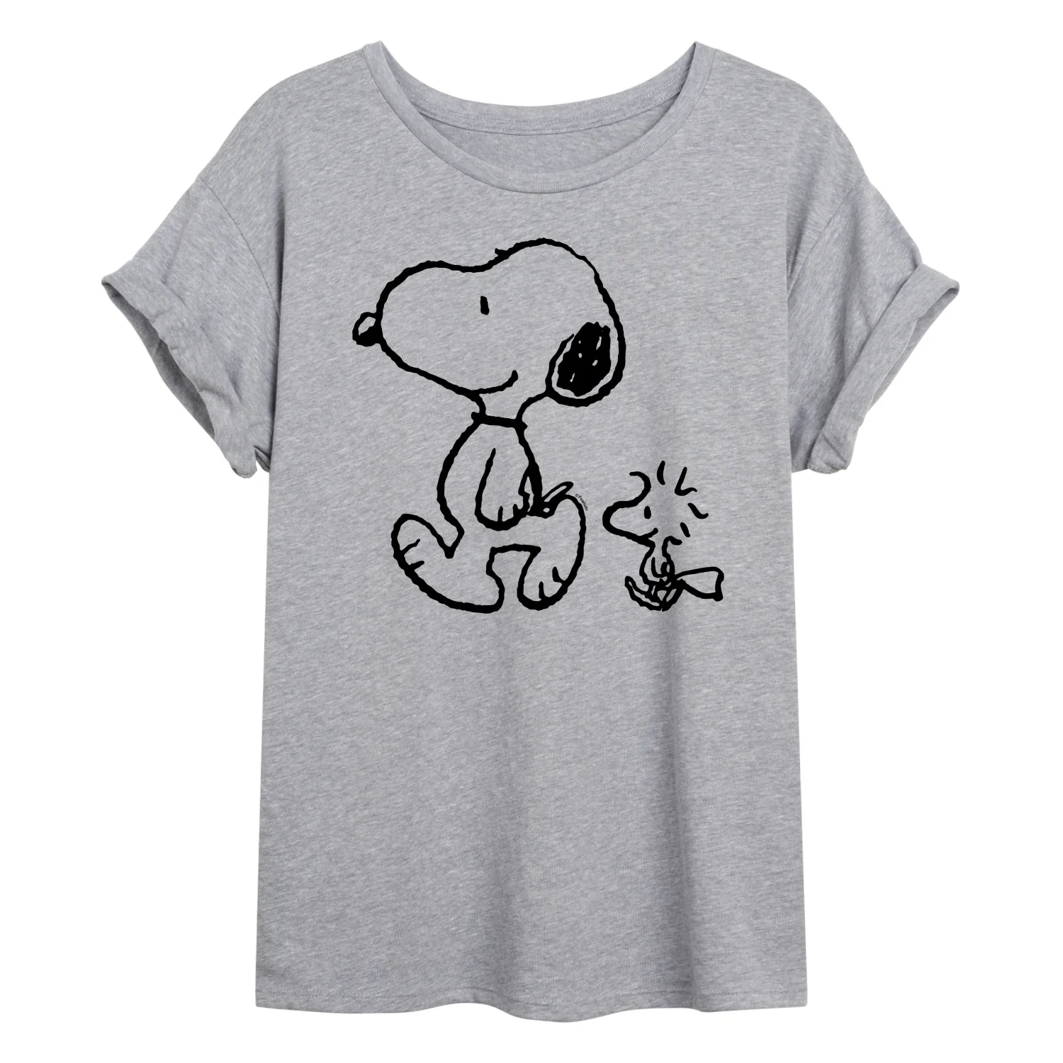 Peanuts - Snoopy Woodstock Walk - Juniors Oversized Graphic T-Shirt