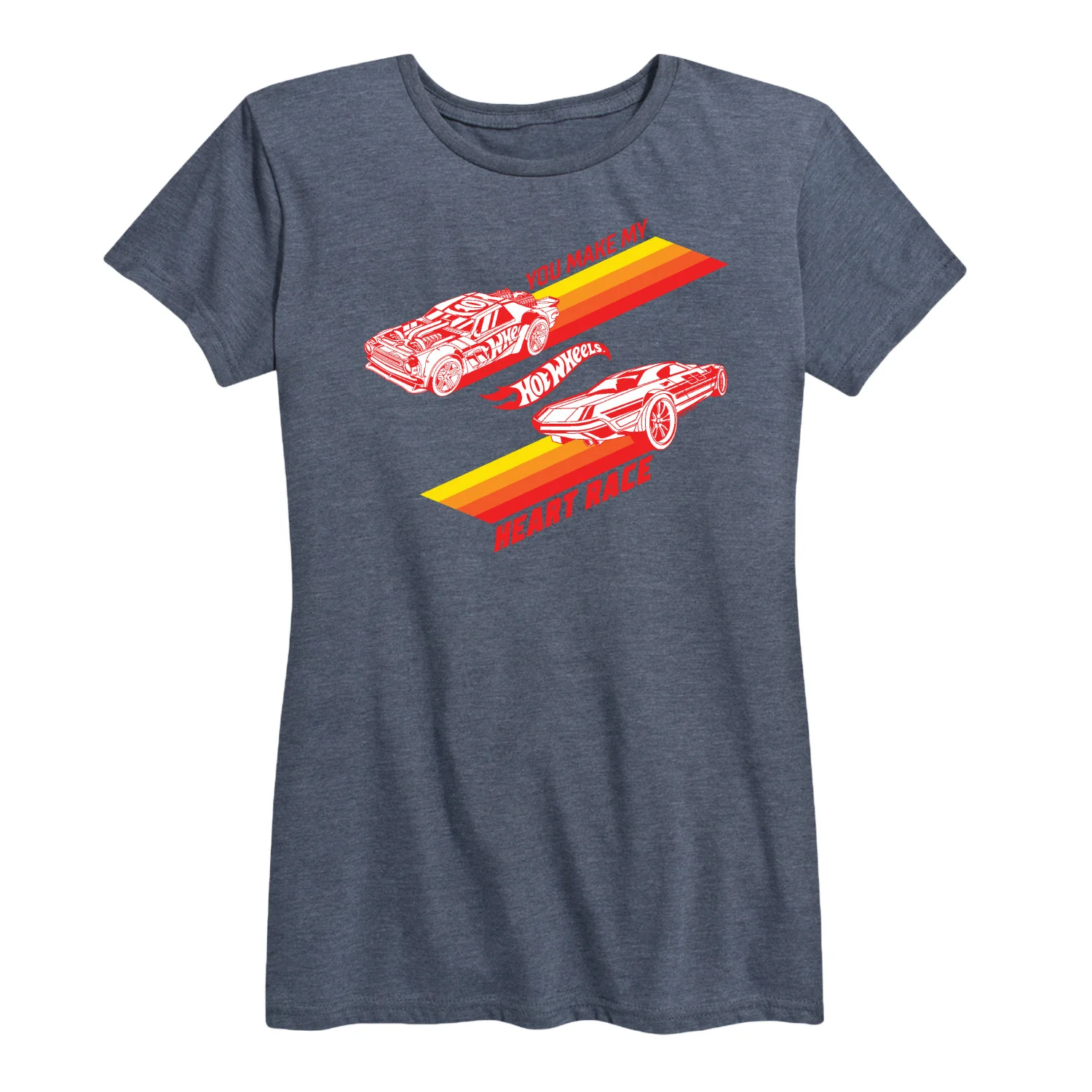 Hot Wheels - Valentine's You Make My Heart Race - Women's Short Sleeve Graphic T-Shirt - Image 3