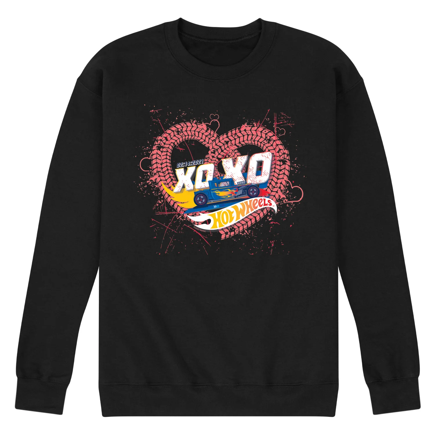 Hot Wheels - XOXO Heart - Men's Crew Neck Fleece Pullover - Image 2