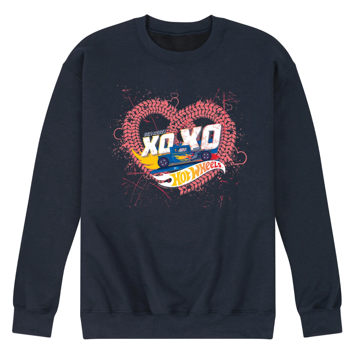 Hot Wheels - XOXO Heart - Men's Crew Neck Fleece Pullover - Image 4