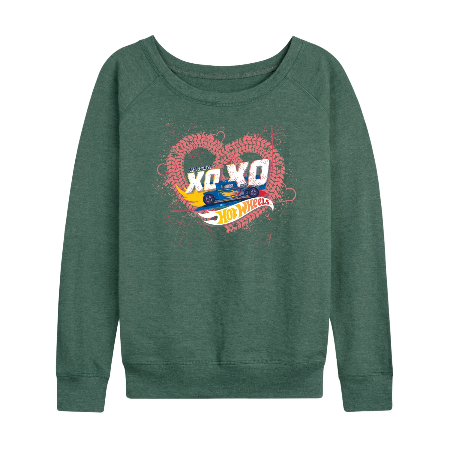 Hot Wheels - XOXO Heart - Ladies French Terry Long Sleeve Shirt - Image 4