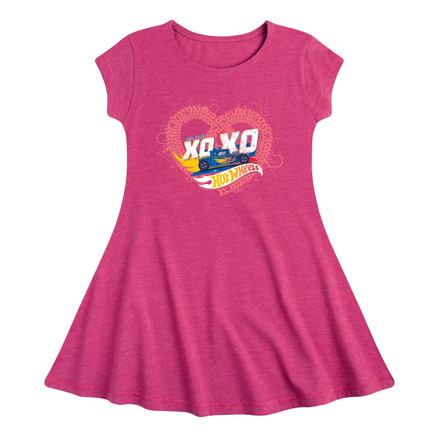 Hot Wheels - XOXO Heart - Toddler And Youth Girls Fit And Flare Dress - Image 2