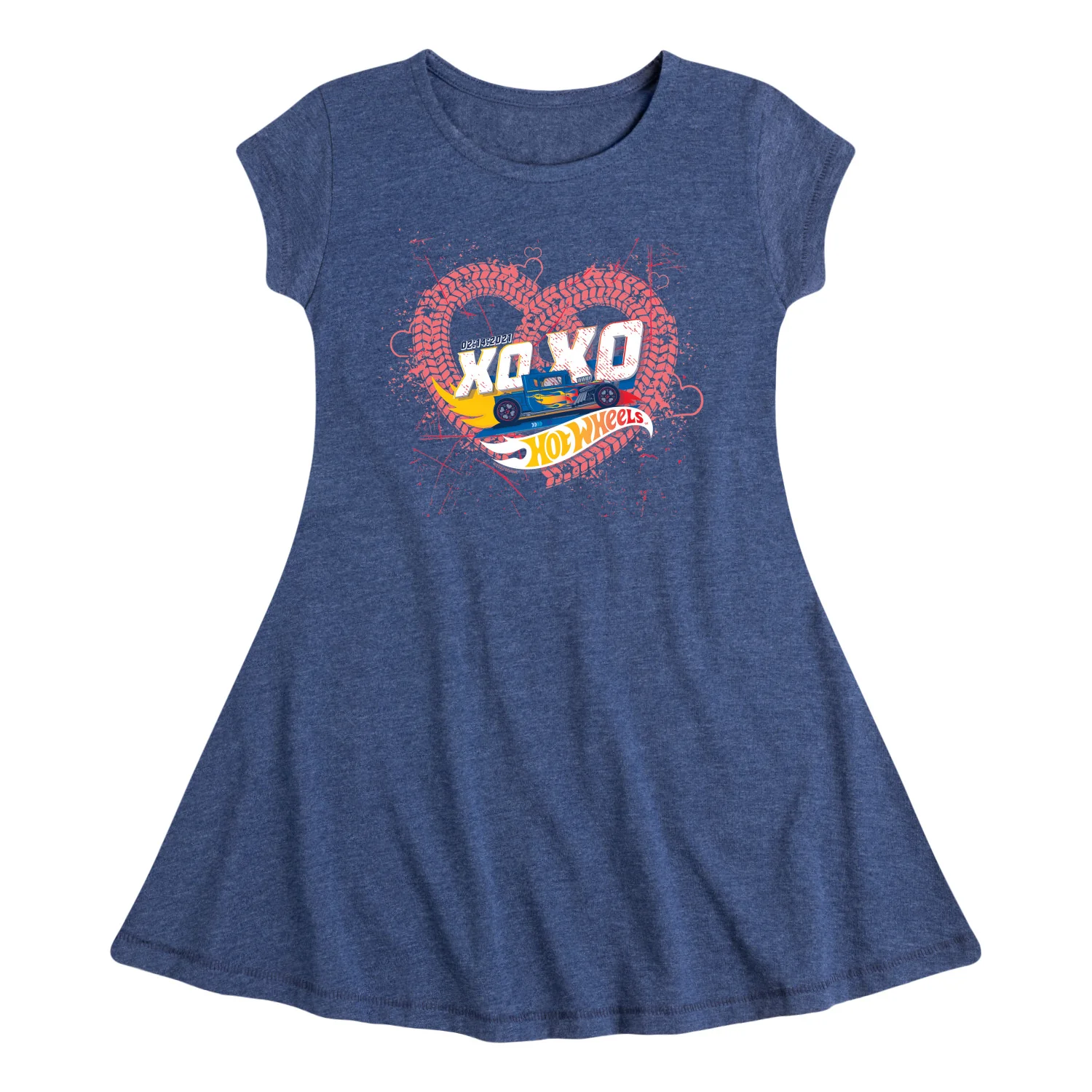 Hot Wheels - XOXO Heart - Toddler And Youth Girls Fit And Flare Dress - Image 3