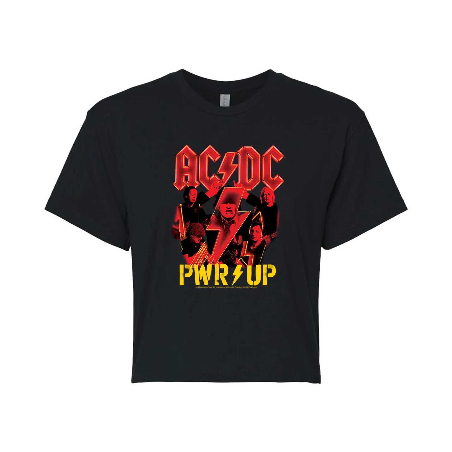 ACDC - Pwr Up - Juniors Cropped Cotton Blend T-Shirt