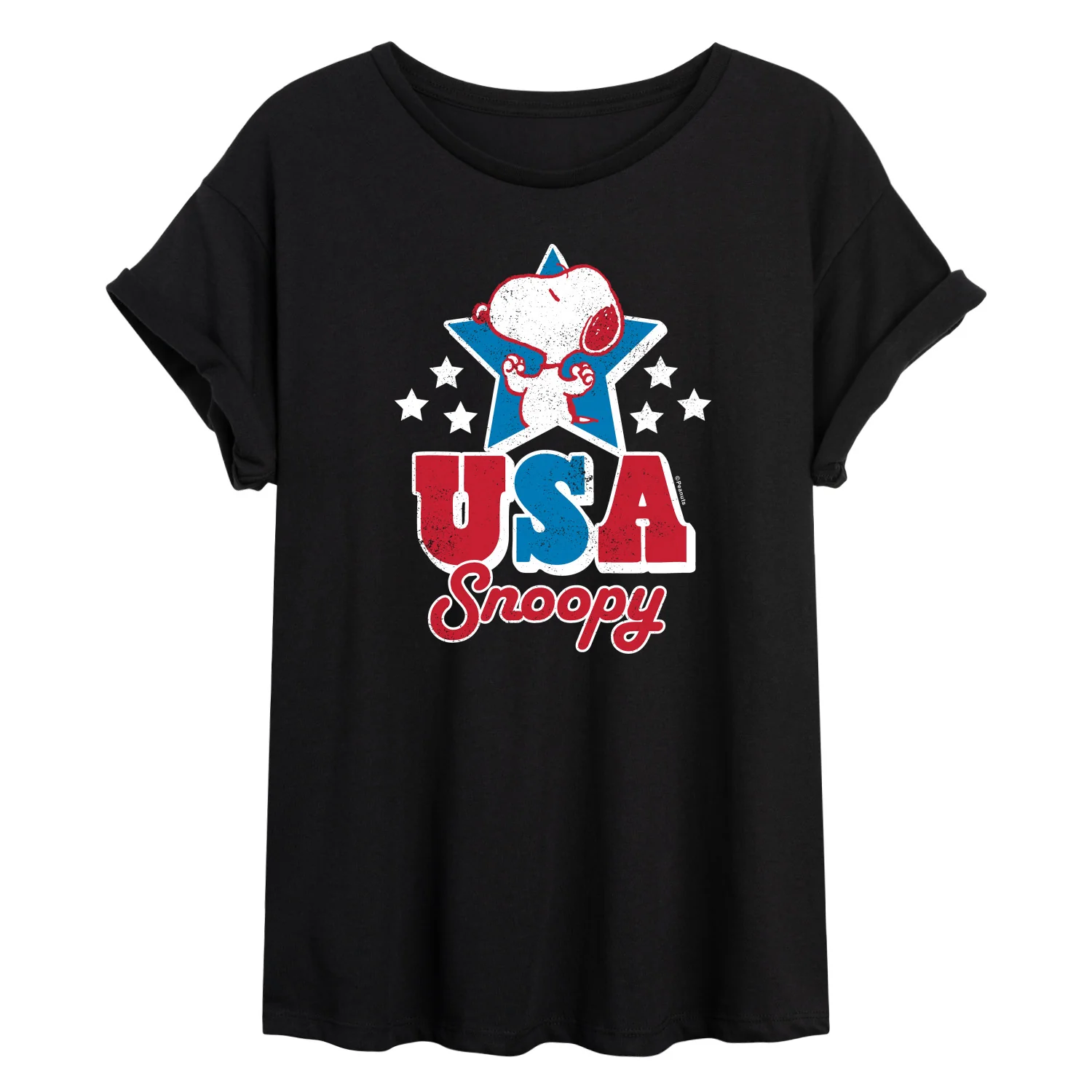 Peanuts - USA Snoopy - Juniors Oversized Graphic T-Shirt - Image 2