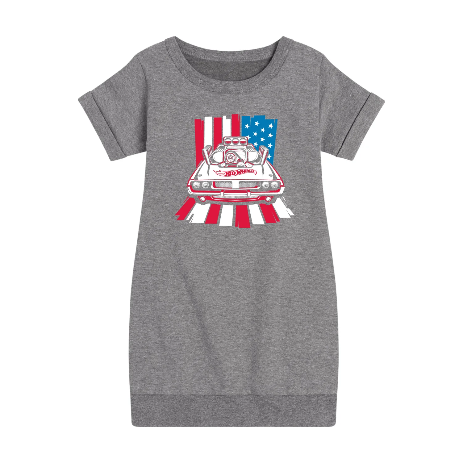 Hot Wheels - USA Stripes - Toddler And Youth Girls Fleece Dress