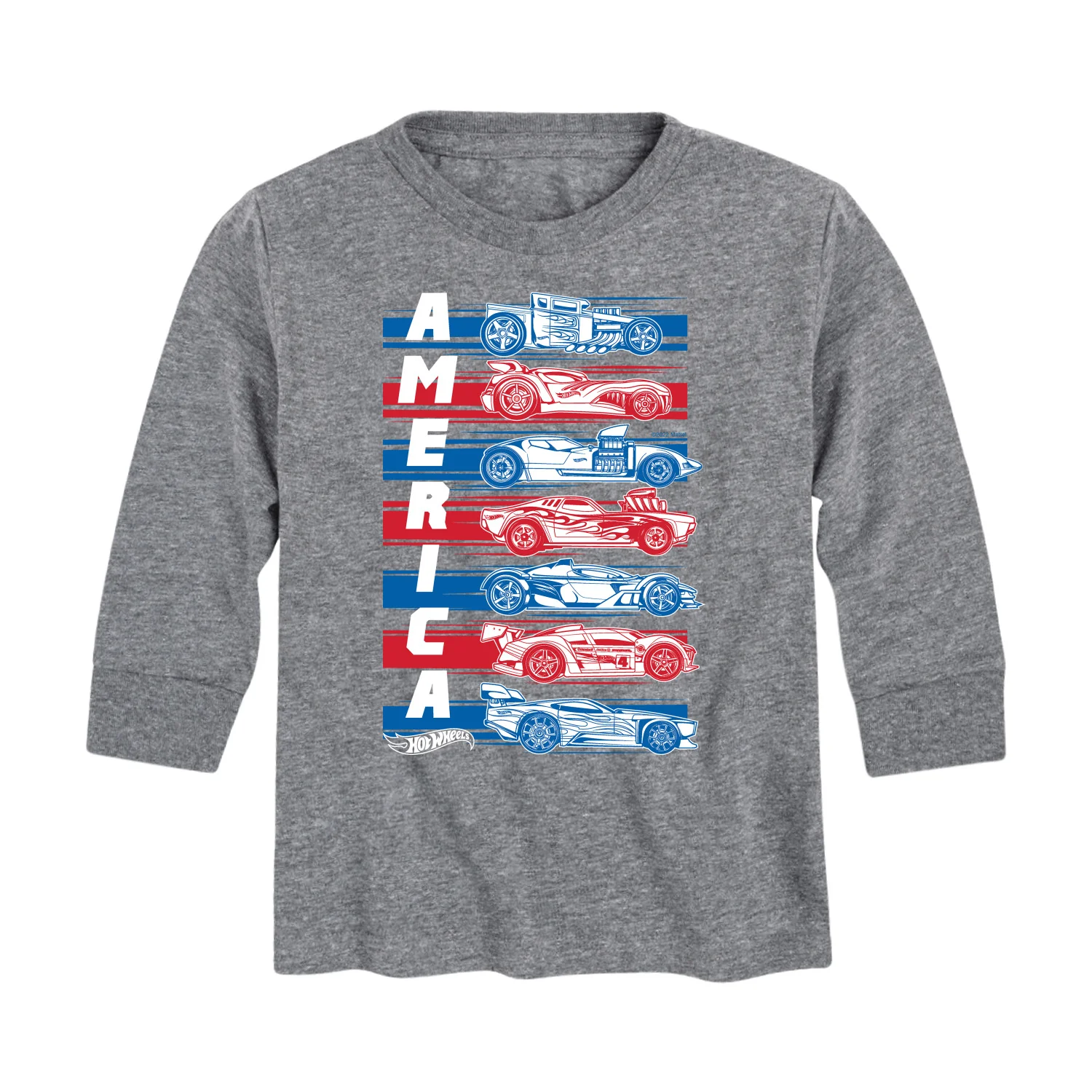 Hot Wheels - America Cars - Toddler And Youth Long Sleeve Graphic T-Shirt