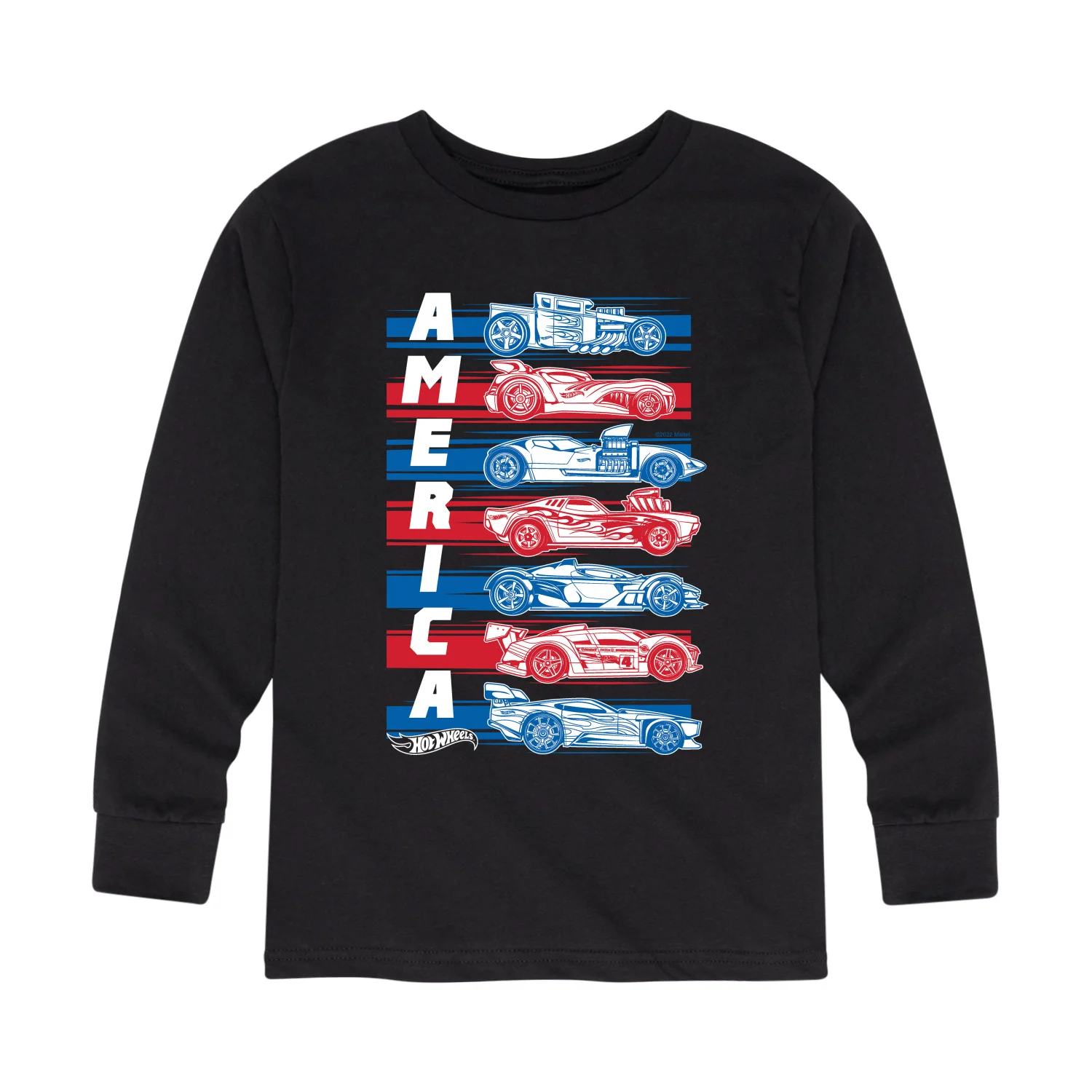 Hot Wheels - America Cars - Toddler And Youth Long Sleeve Graphic T-Shirt - Image 2