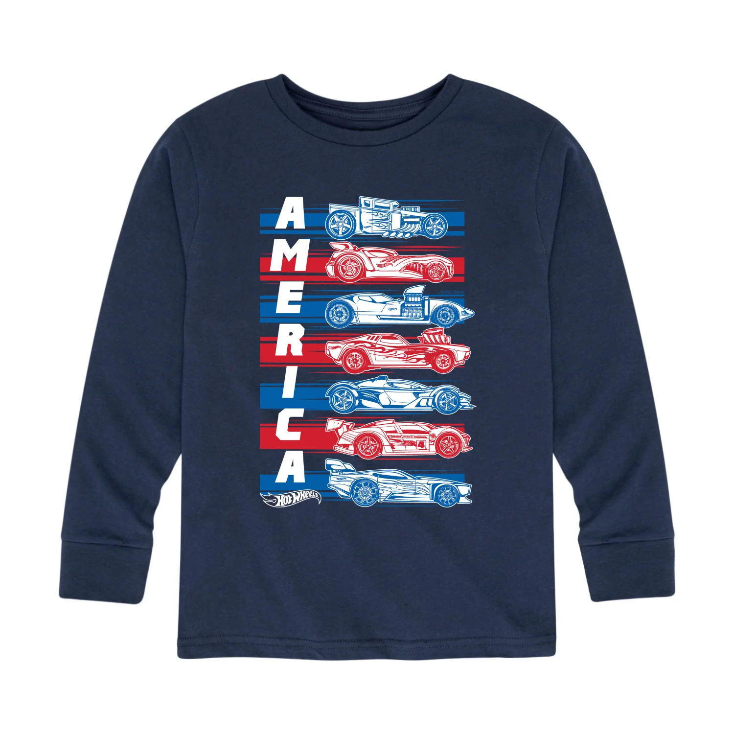 Hot Wheels - America Cars - Toddler And Youth Long Sleeve Graphic T-Shirt - Image 3