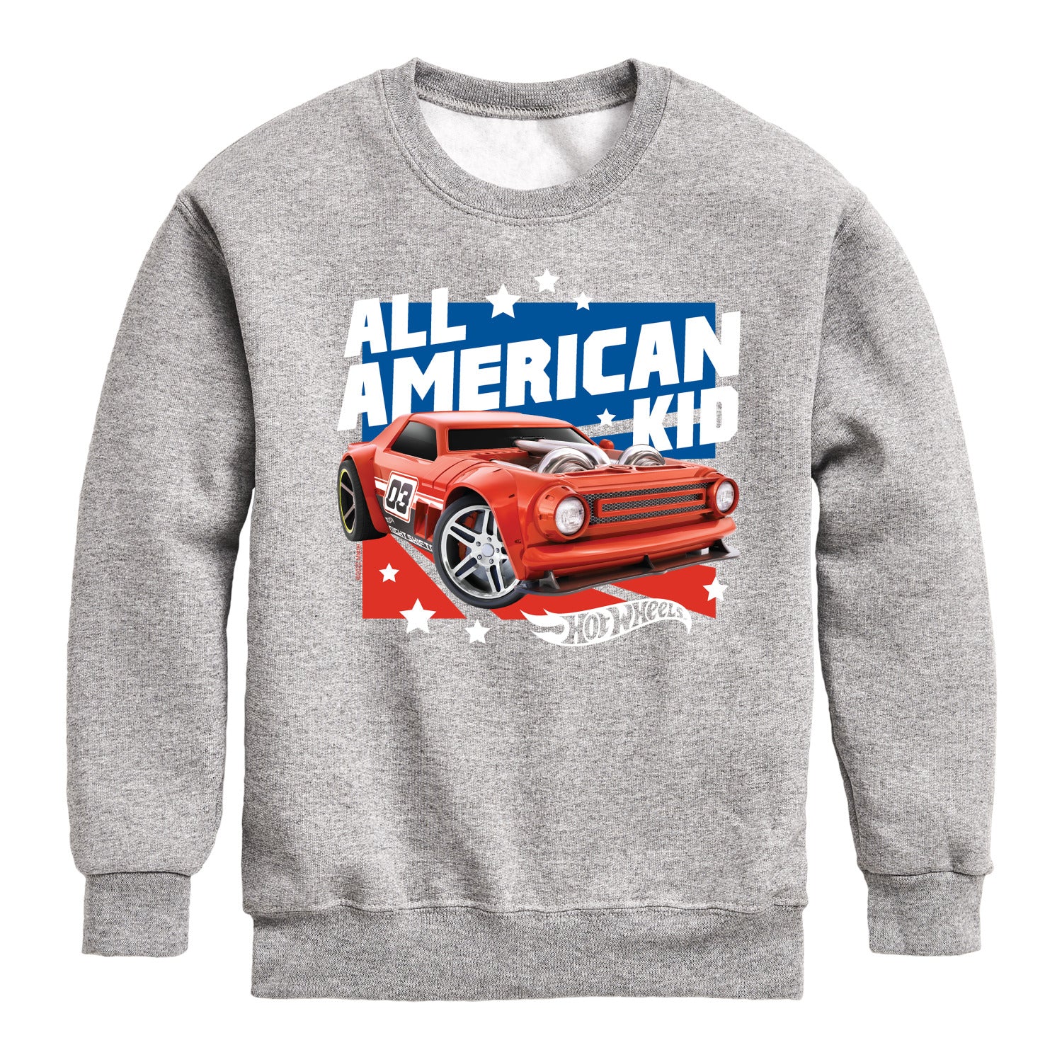 Hot Wheels - All American Kid - Toddler And Youth Crewneck Fleece Sweatshirt