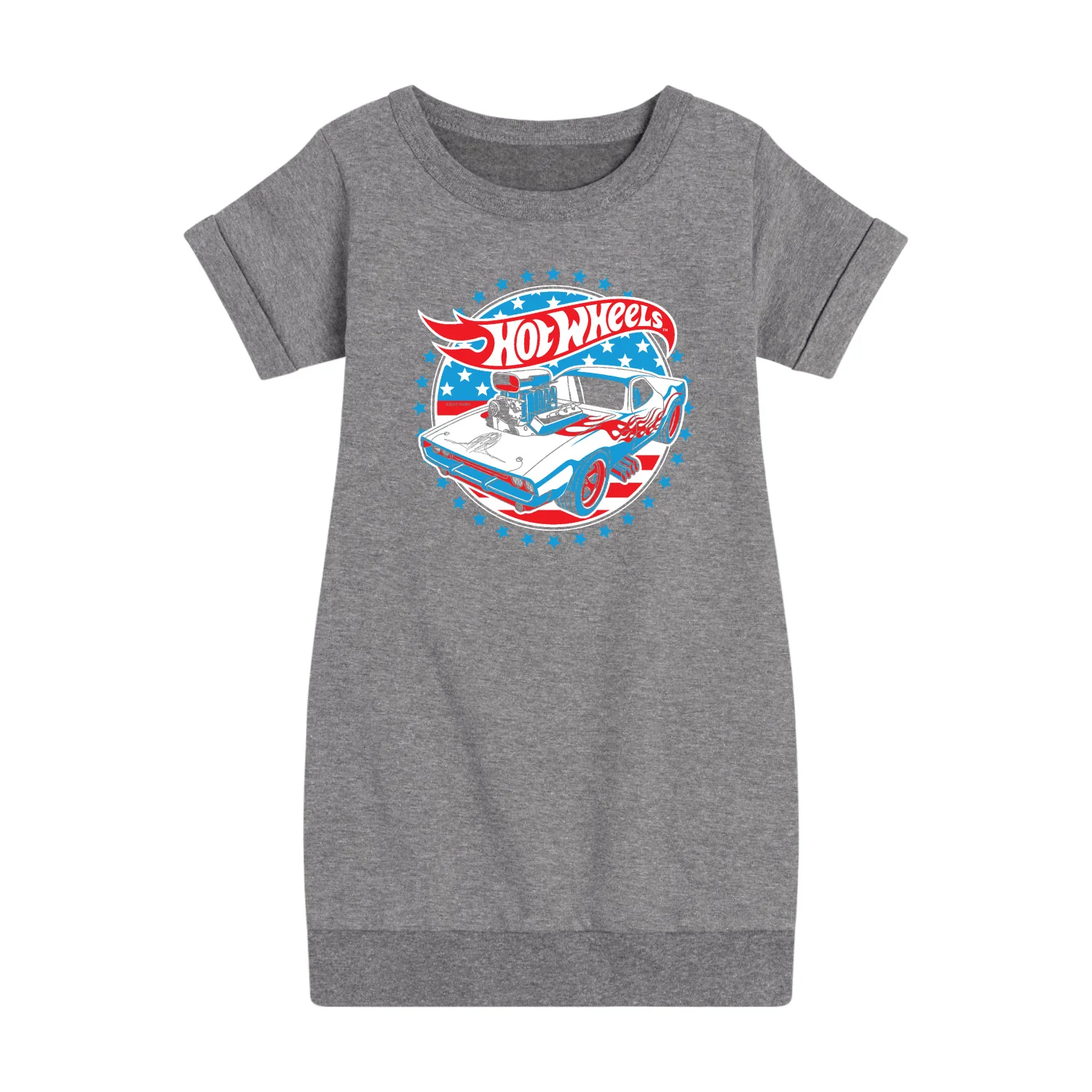 Hot Wheels - Red, White and Blue Muscle Car - Toddler And Youth Girls Fleece Dress
