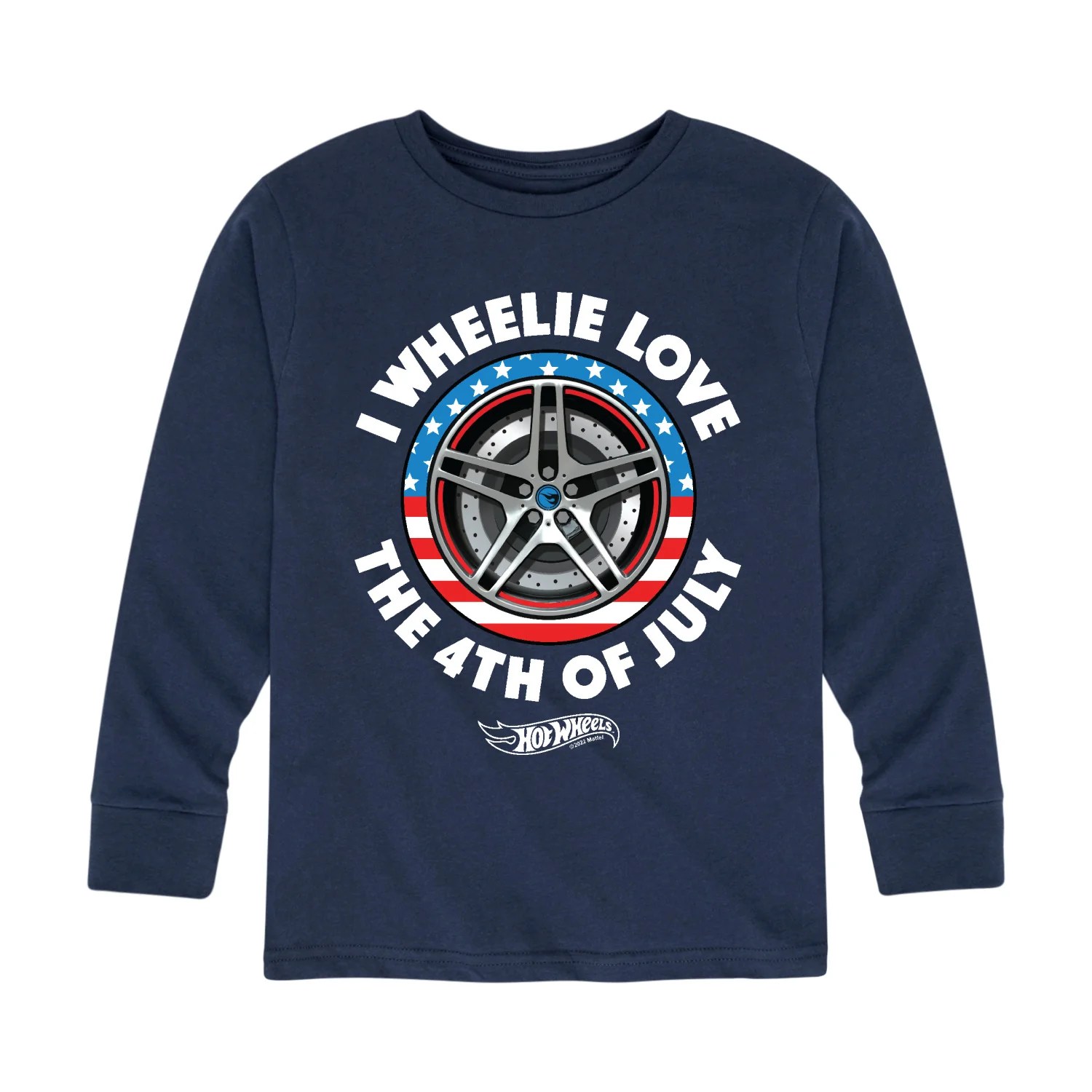 Hot Wheels - I Wheelie Love 4th of July - Toddler And Youth Long Sleeve Graphic T-Shirt - Image 3