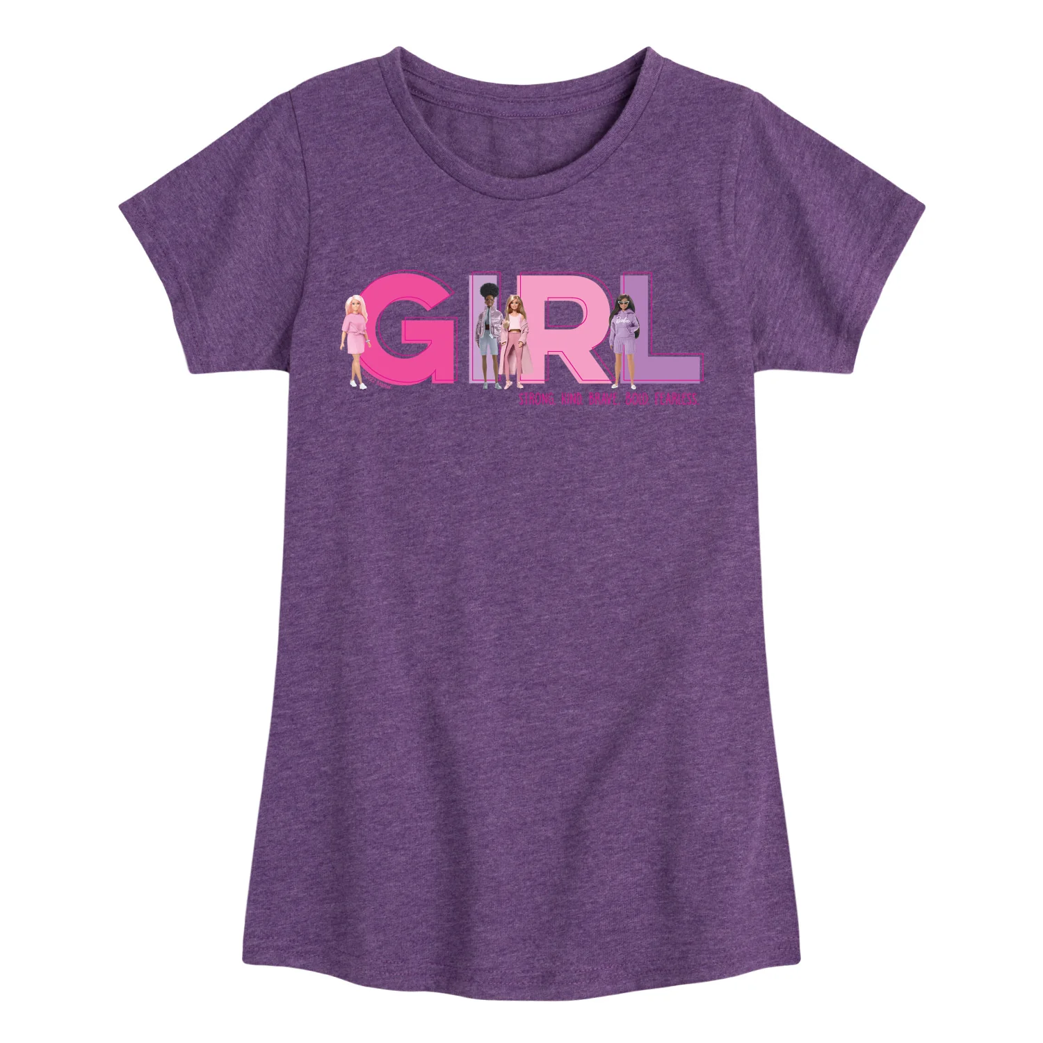 Barbie - Girl Strong, Kind, Brave, Bold, and Fearless - Toddler And Youth Girls Raglan Graphic T-Shirt - Image 4