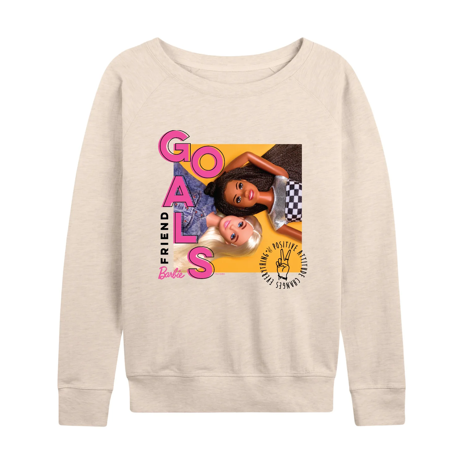 Barbie - Friend Goals - Positive Attitude Changes Everything - Women's Lightweight French Terry Long Sleeve Shirt