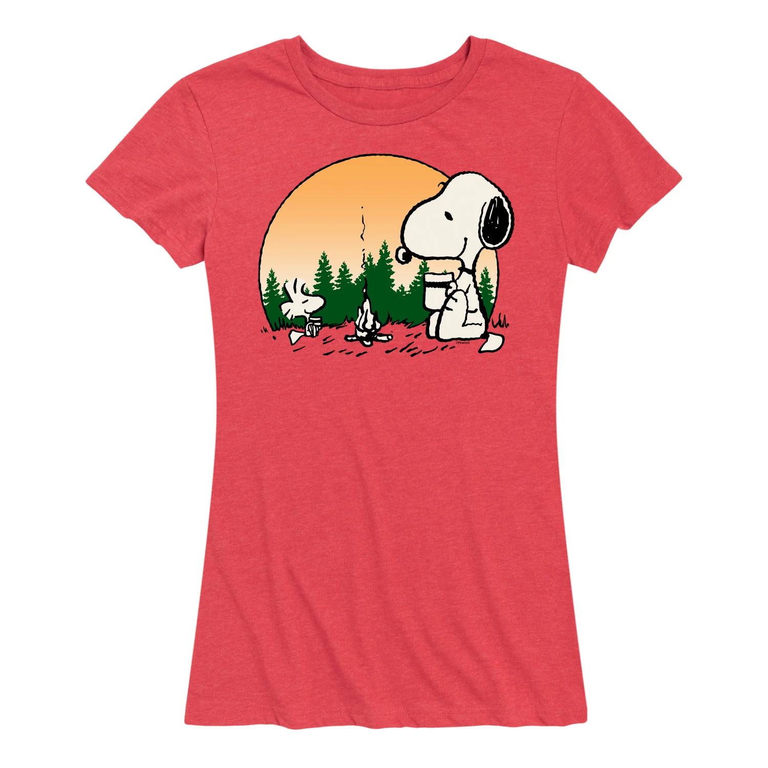 Peanuts - Campfire Snoopy and Woodstock - Women's Short Sleeve Graphic T-Shirt - Image 2