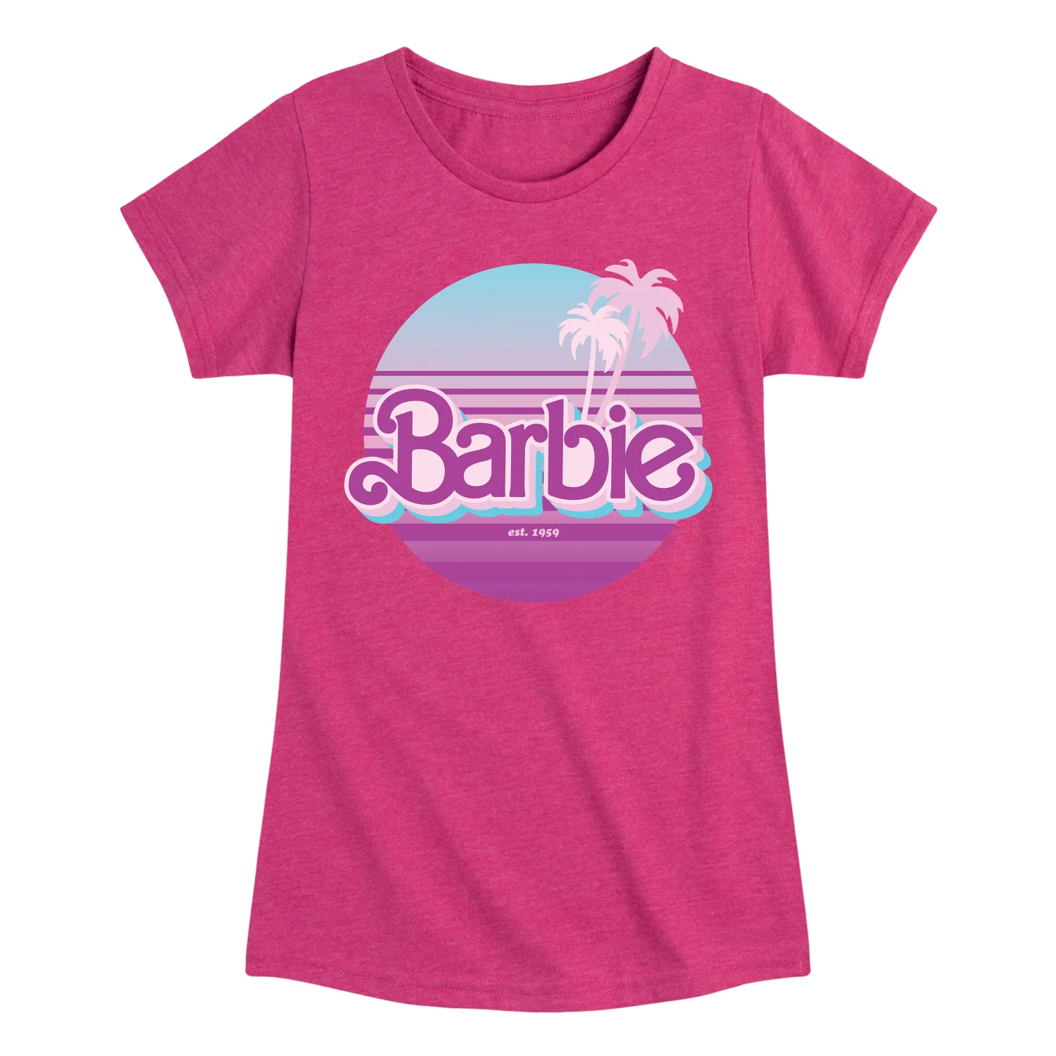 Barbie - Palm Trees - 90's Retro Style - Toddler And Youth Girls Raglan Graphic T-Shirt - Image 3
