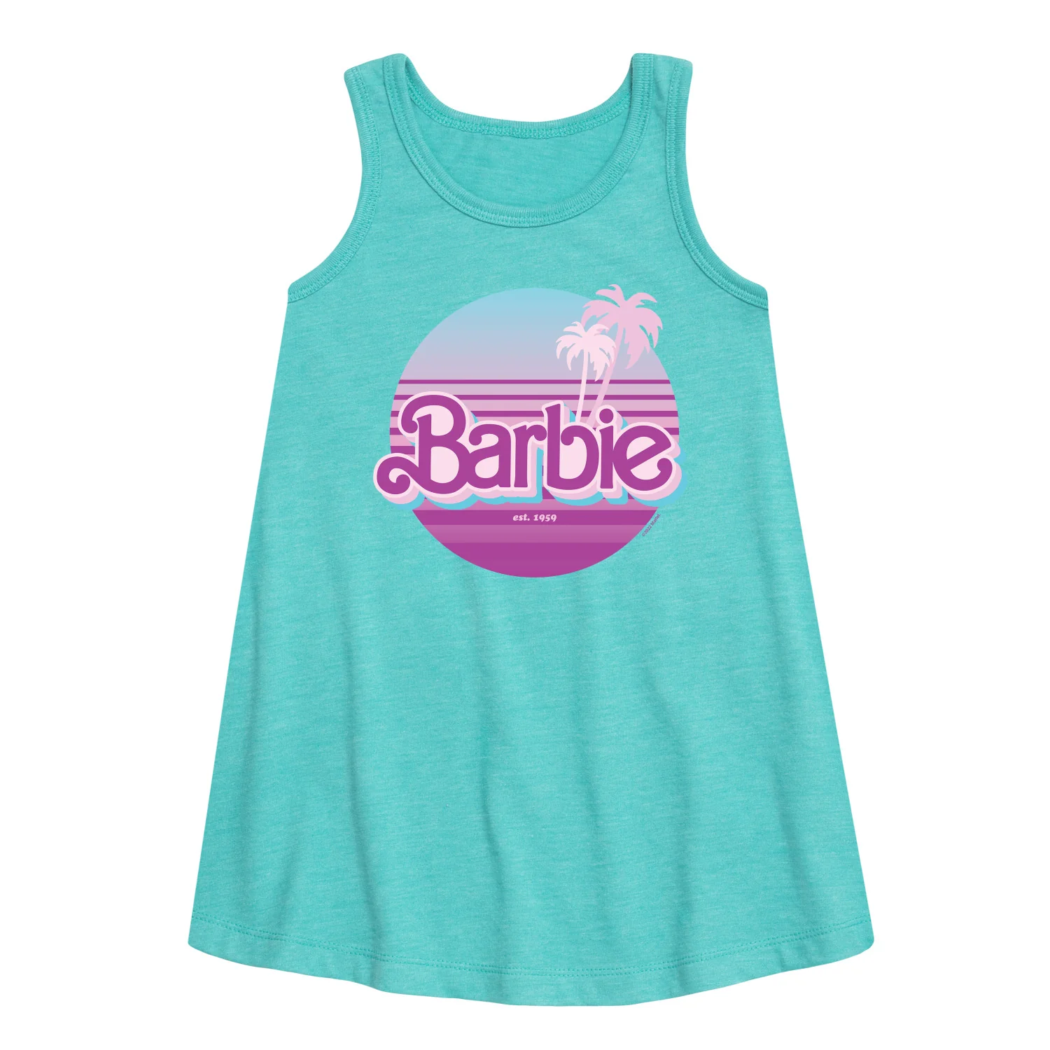 Barbie - Palm Trees - 90's Retro Style - Toddler and Youth Girls A-line Dress - Image 3