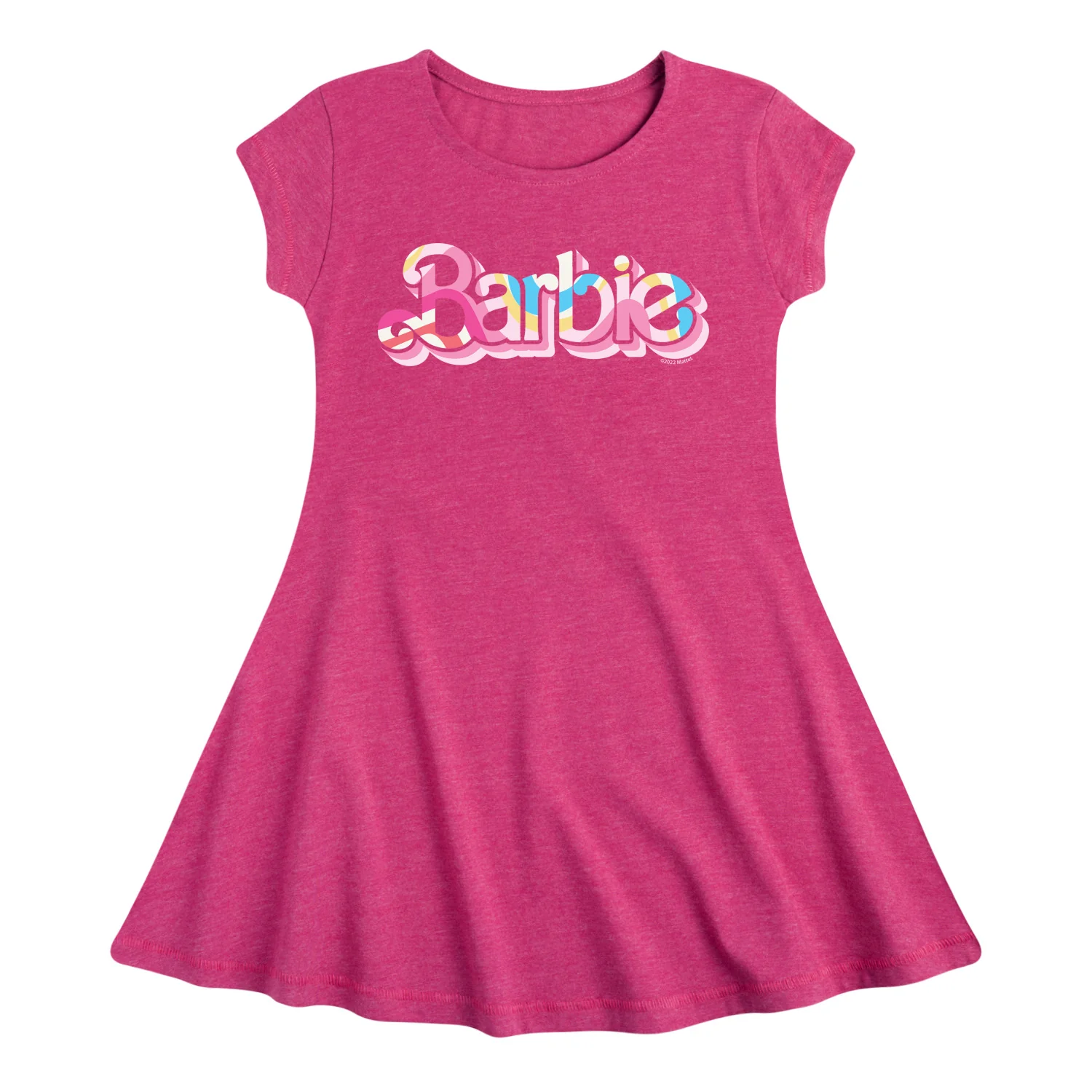Barbie - Pattern Colorful - Toddler And Youth Girls Fit And Flare Dress