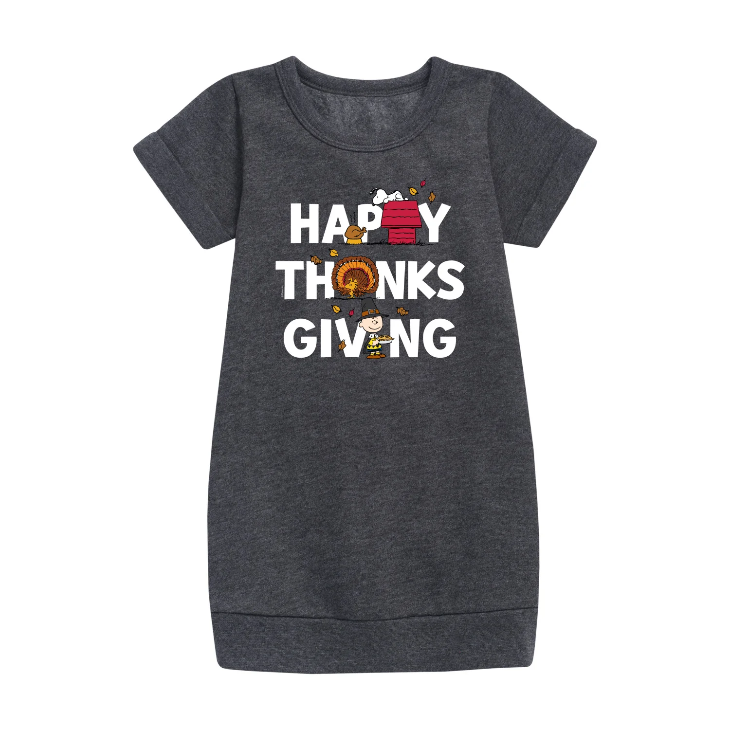 Peanuts - Happy Thanksgiving Icons - Toddler And Youth Girls Fleece Dress