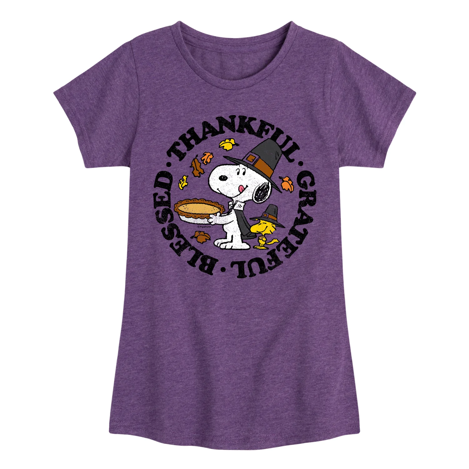 Peanuts - Thankful, Grateful, Blessed - Toddler And Youth Girls Short Sleeve Graphic T-Shirt - Image 2