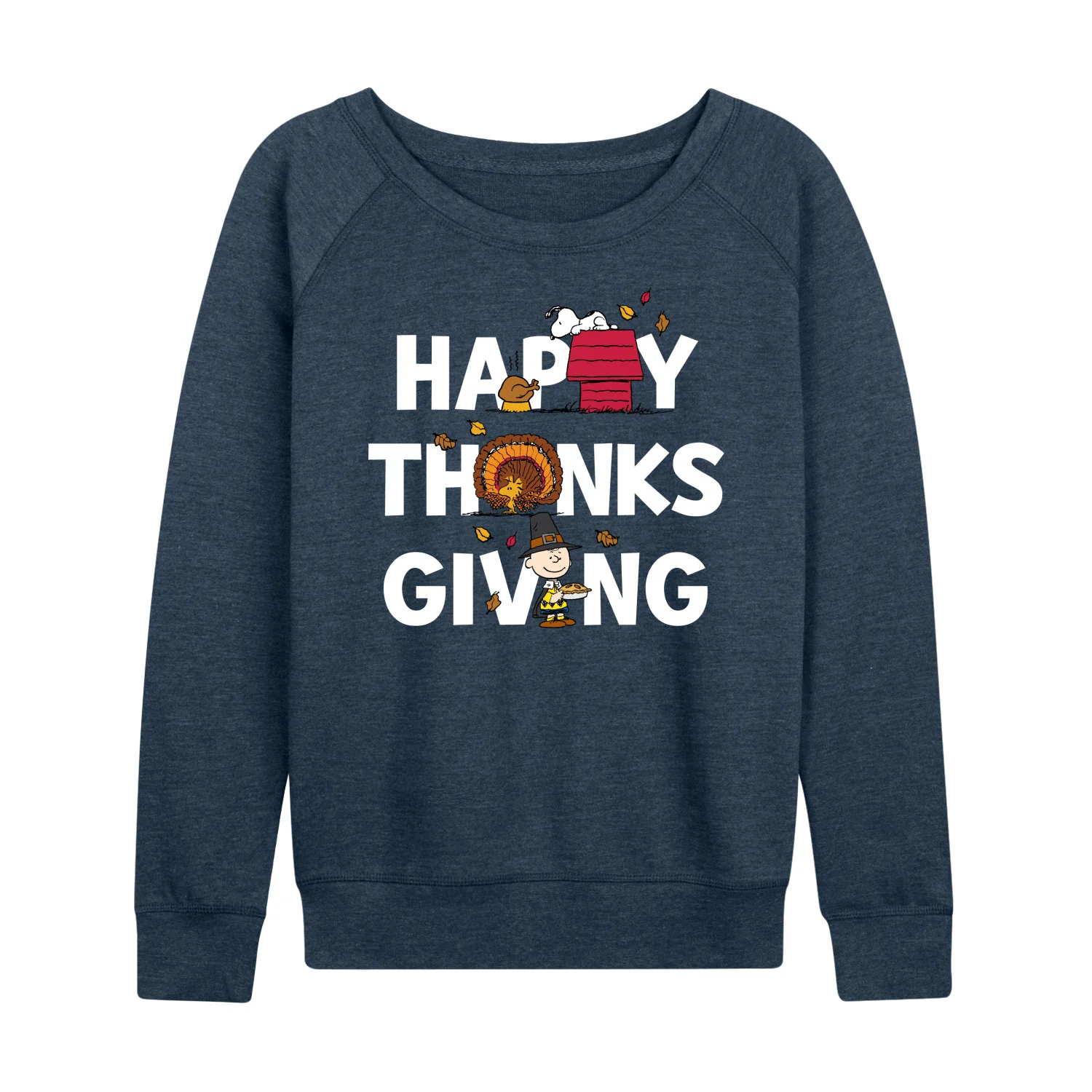 Peanuts - Happy Thanksgiving Icons - Women's Lightweight French Terry Long Sleeve Shirt - Image 3