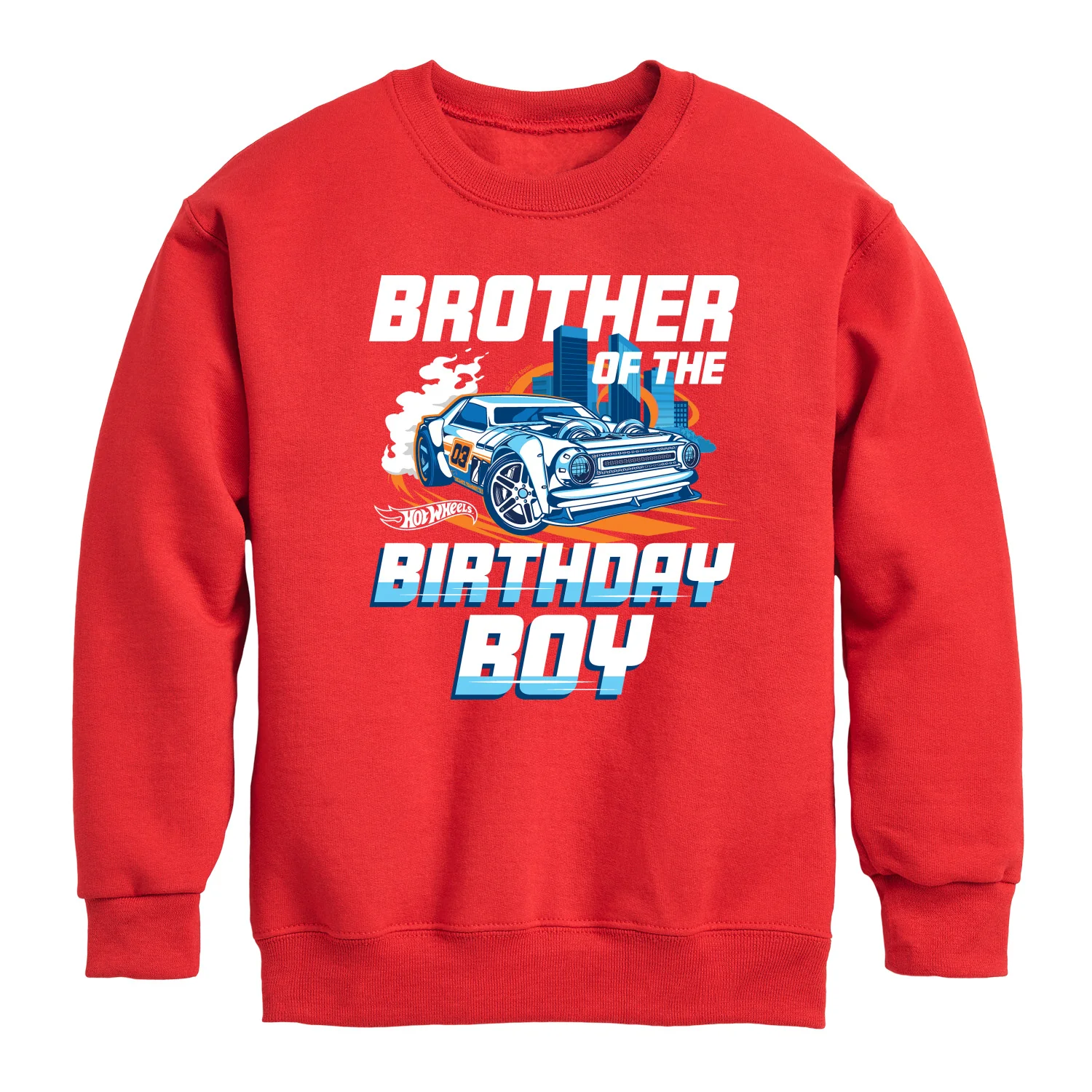Hot Wheels - Brother Of Birthday Boy - Toddler And Youth Crewneck Fleece Sweatshirt - Image 4