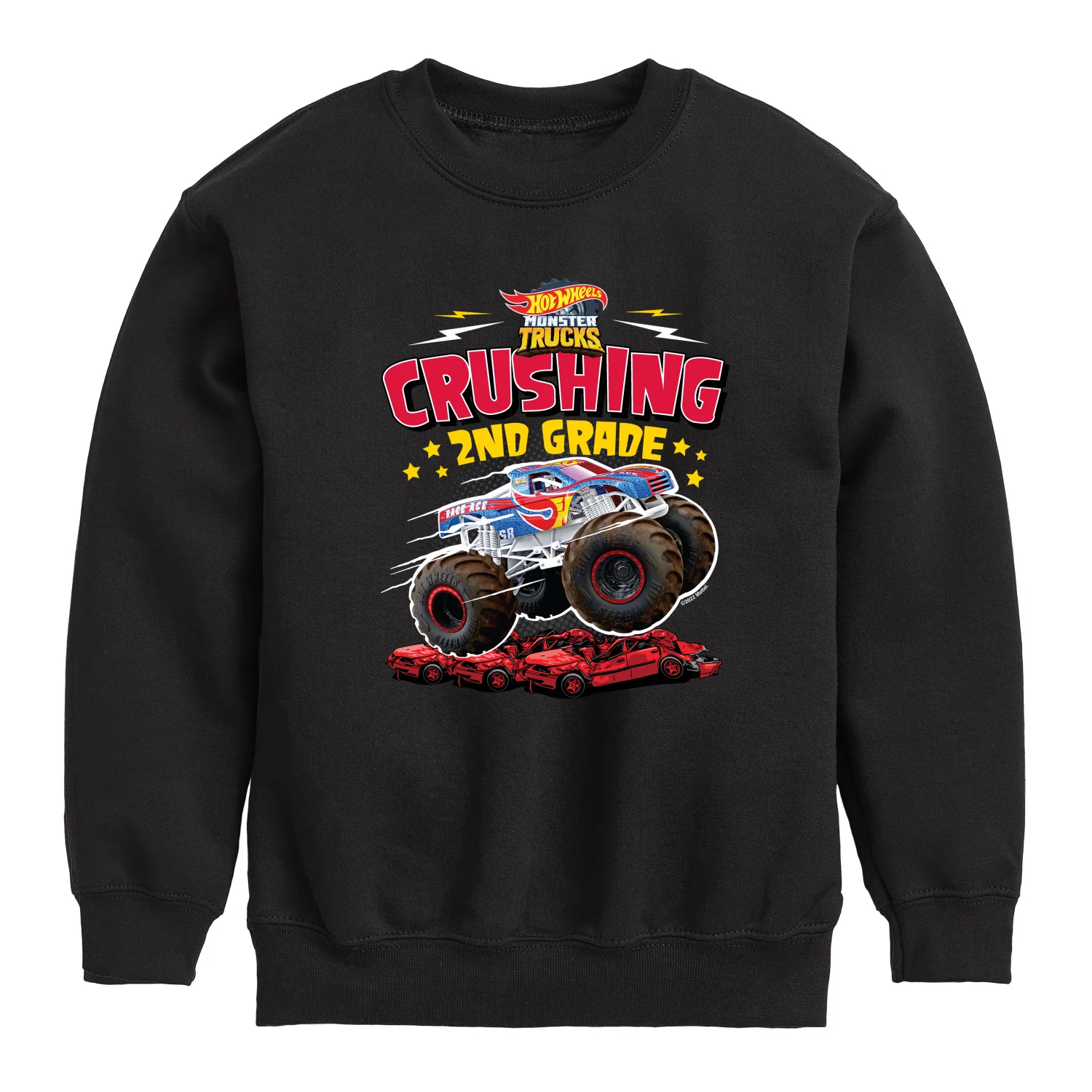 Hot Wheels - Crushing 2nd Grade - Youth Crewneck Fleece Sweatshirt