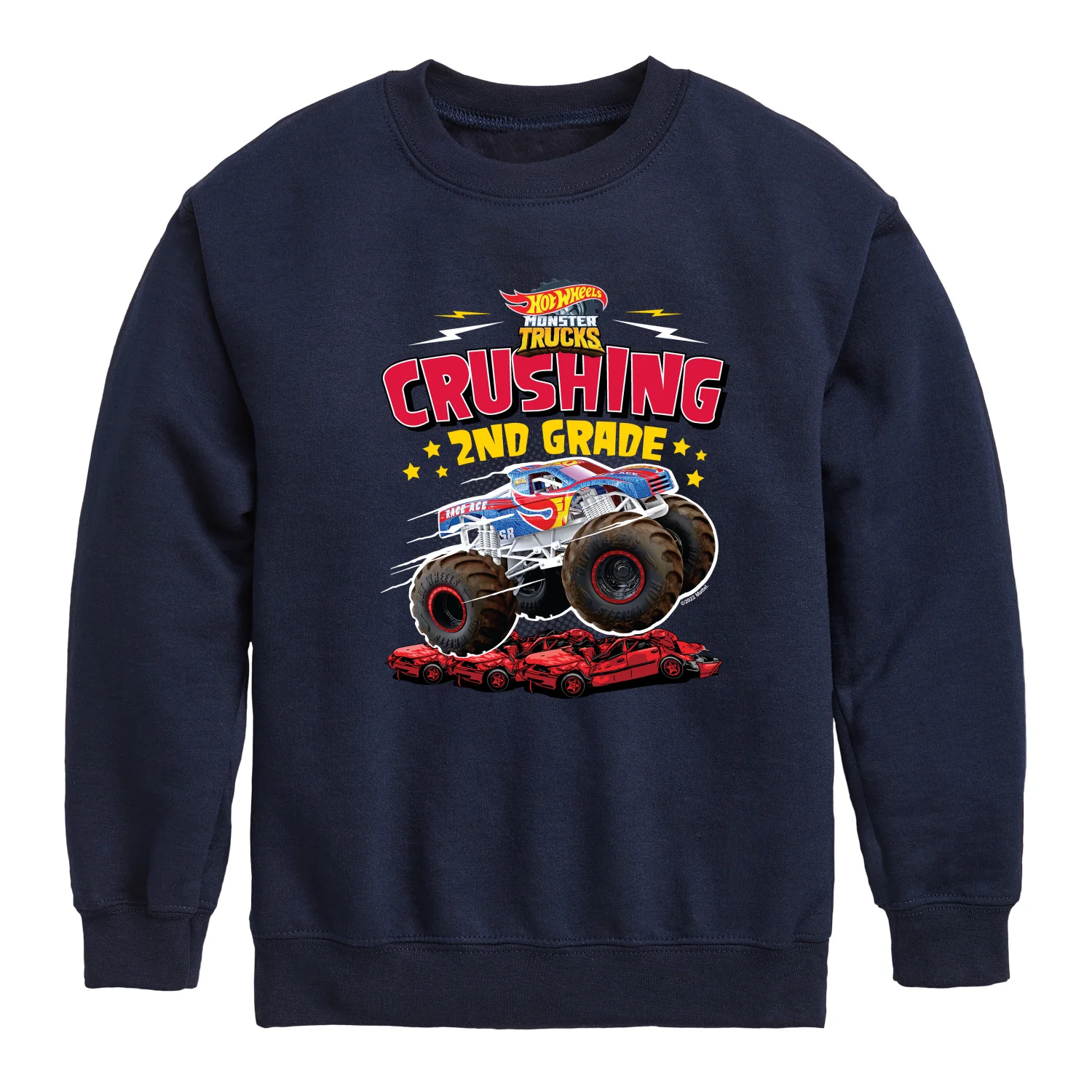Hot Wheels - Crushing 2nd Grade - Youth Crewneck Fleece Sweatshirt - Image 2