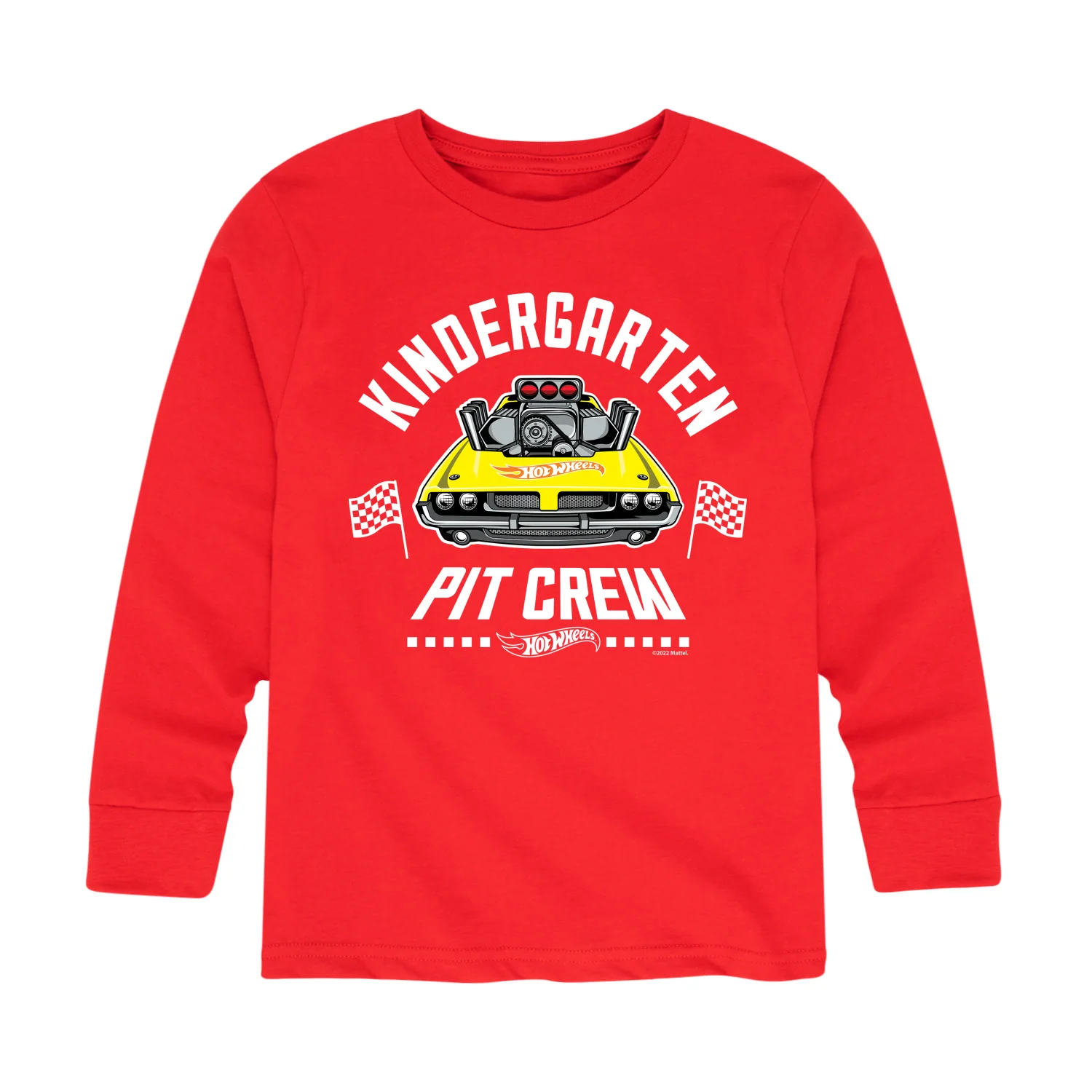Hot Wheels - Pit Crew Kindergarten - Youth Long Sleeve Graphic T-Shirt - Image 4