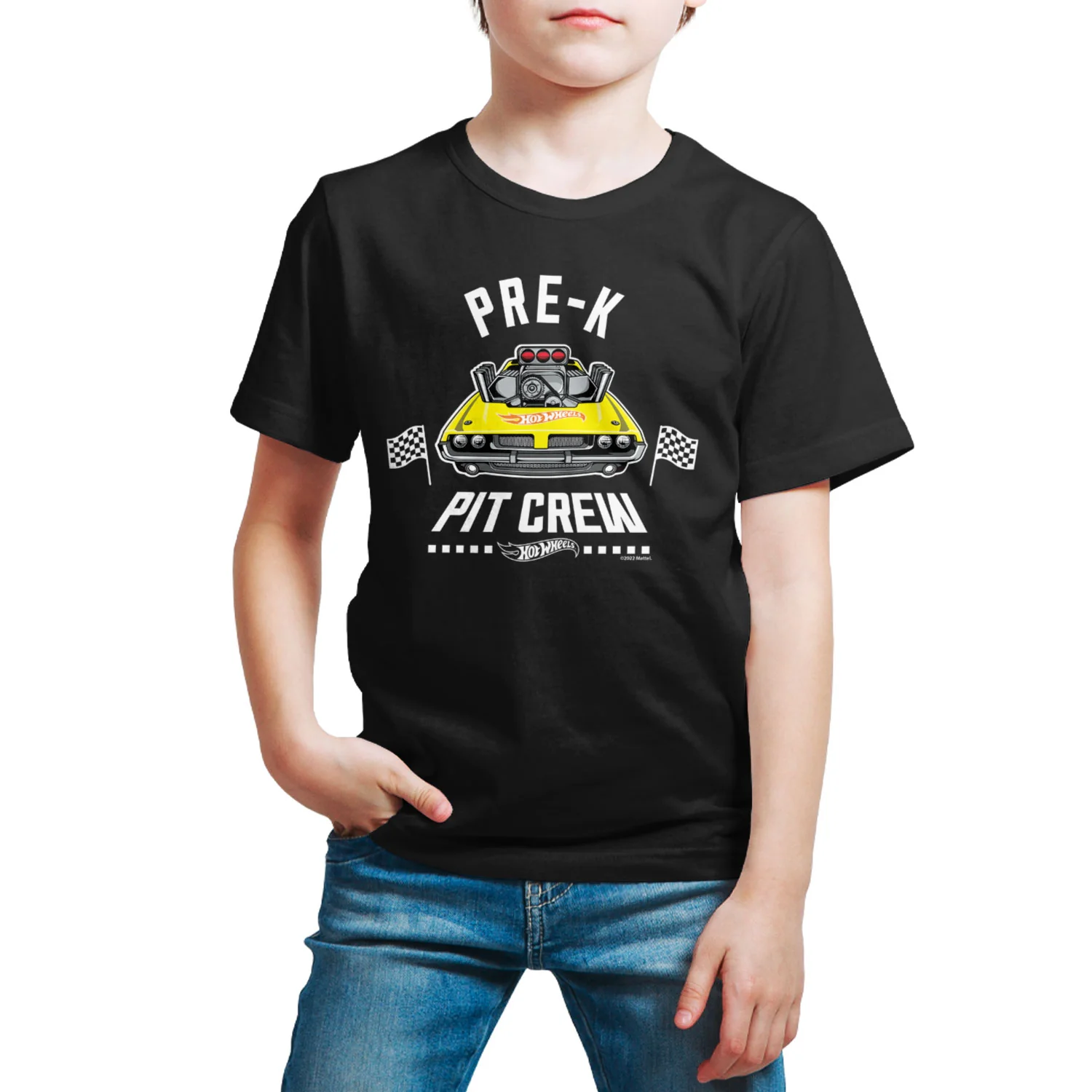 Hot Wheels - Pit Crew Pre K - Youth Short Sleeve Graphic T-Shirt - Image 2