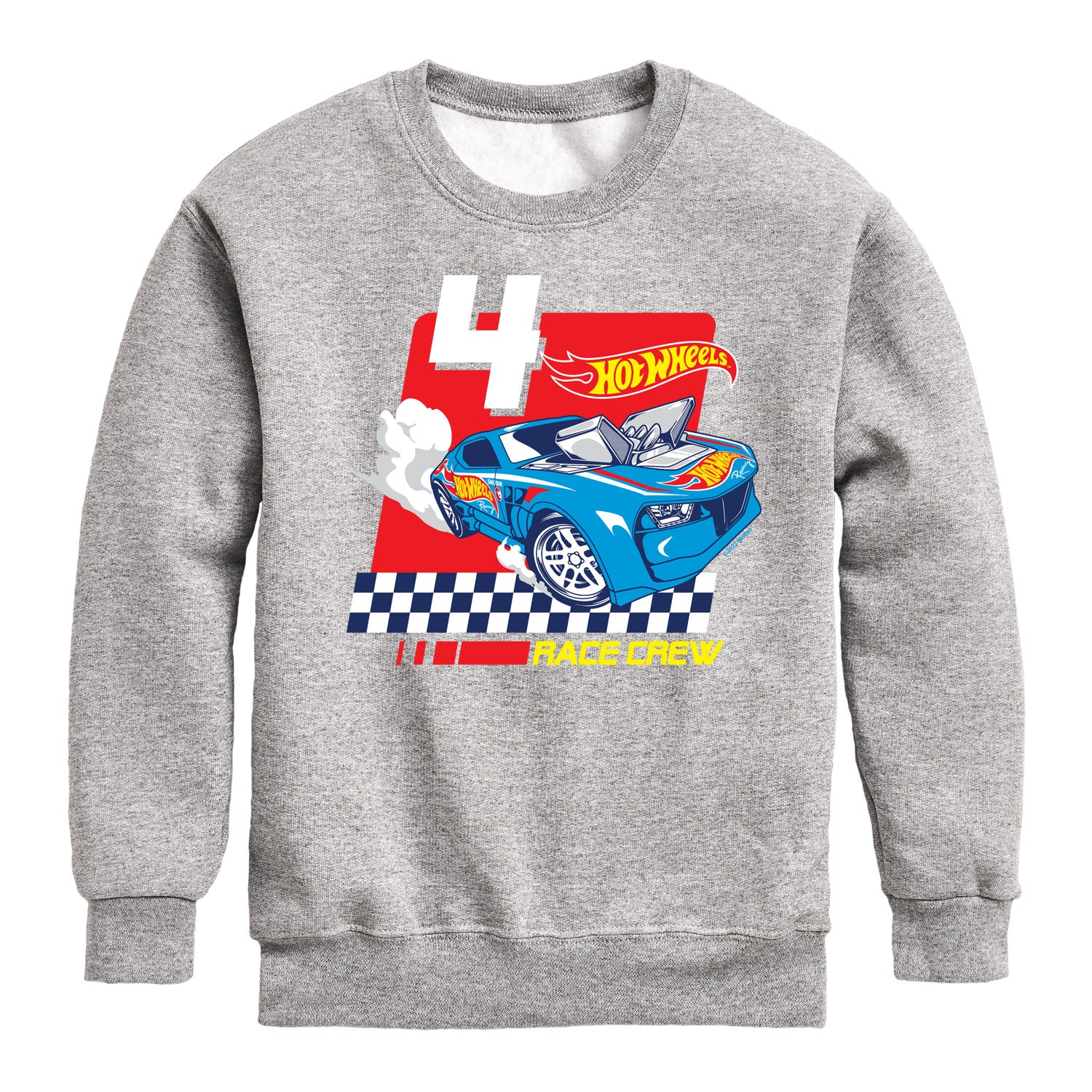 Hot Wheels - Race Crew 4 Years Birthday - Toddler and Youth Crewneck Fleece Sweatshirt