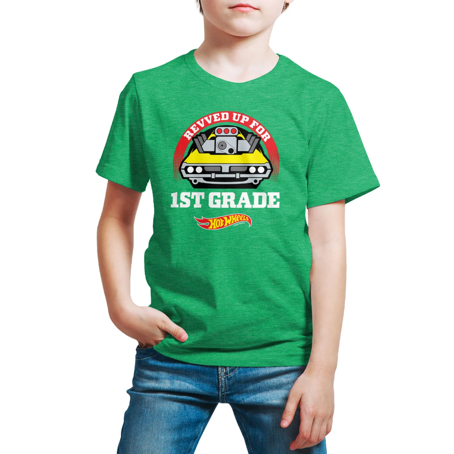 Hot Wheels - Revved Up For 1st Grade - Youth Short Sleeve Graphic T-Shirt - Image 4