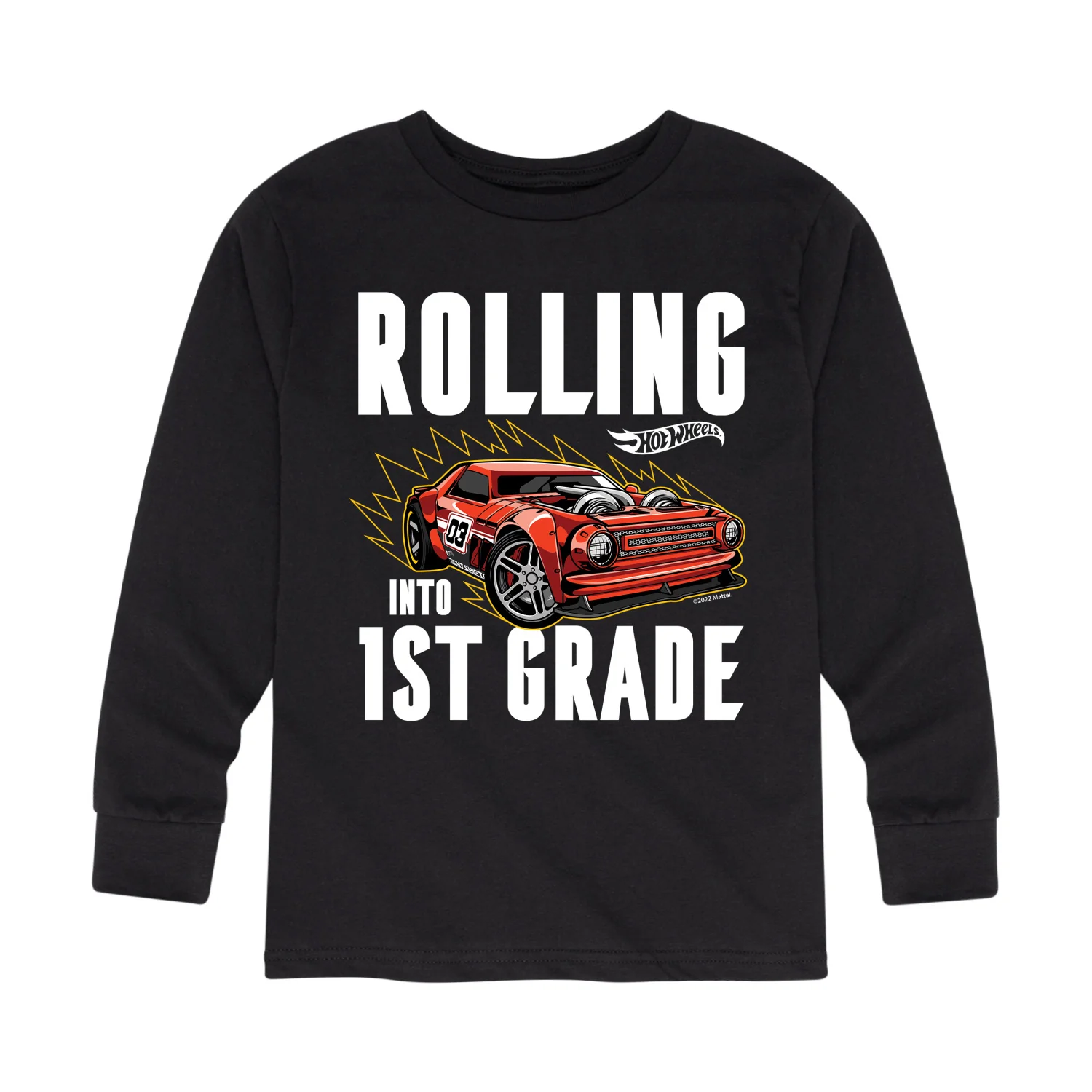 Hot Wheels - Rolling Into 1st Grade - Youth Long Sleeve Graphic T-Shirt