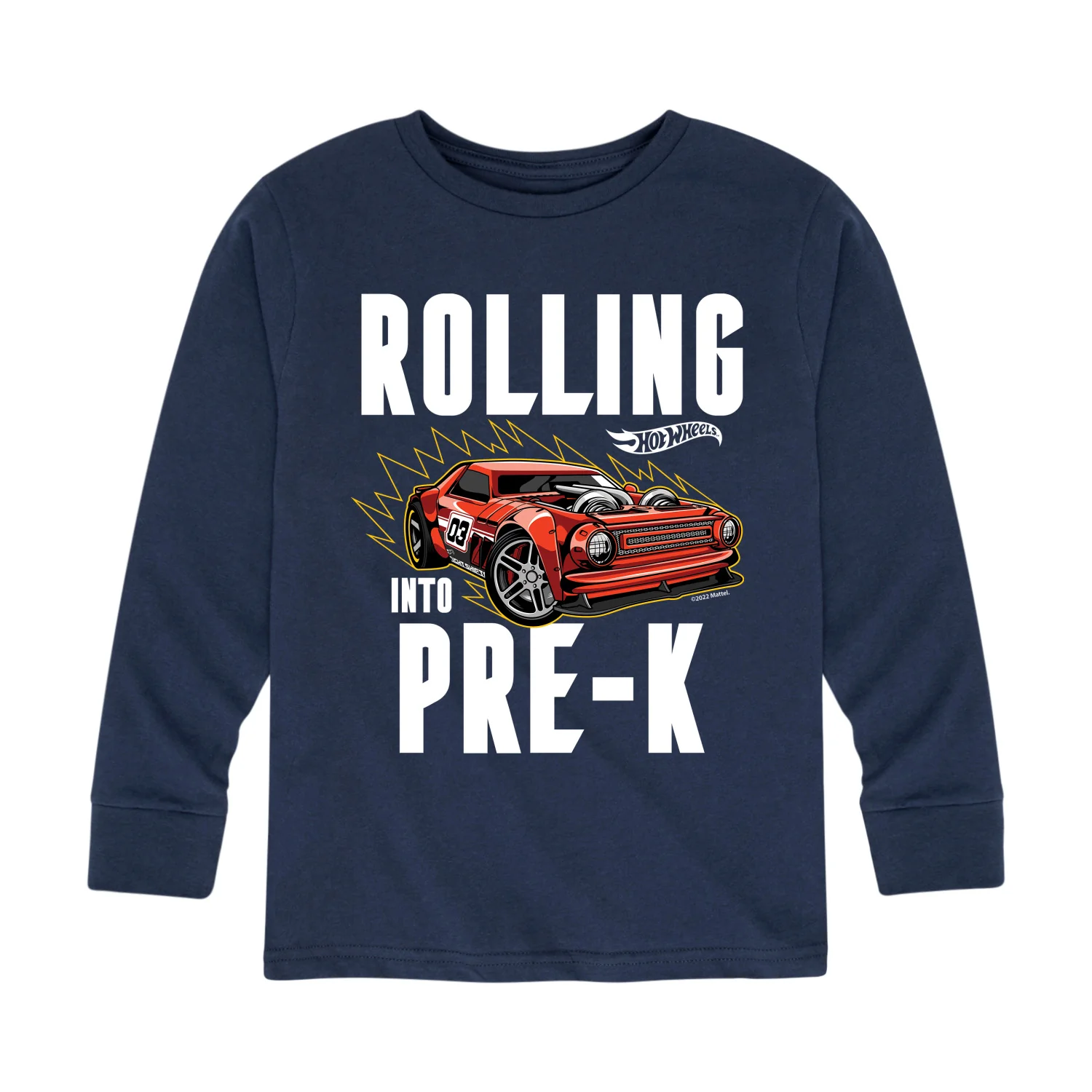 Hot Wheels - Rolling Into Pre K - Youth Long Sleeve Graphic T-Shirt - Image 3