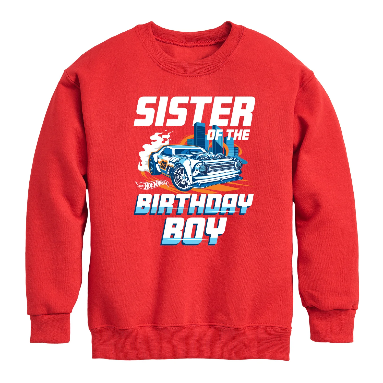Hot Wheels - Sister Of Birthday Boy - Toddler And Youth Crewneck Fleece Sweatshirt