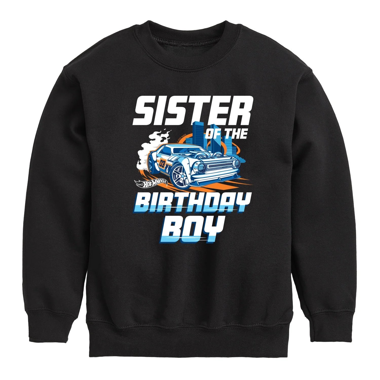 Hot Wheels - Sister Of Birthday Boy - Toddler And Youth Crewneck Fleece Sweatshirt - Image 3