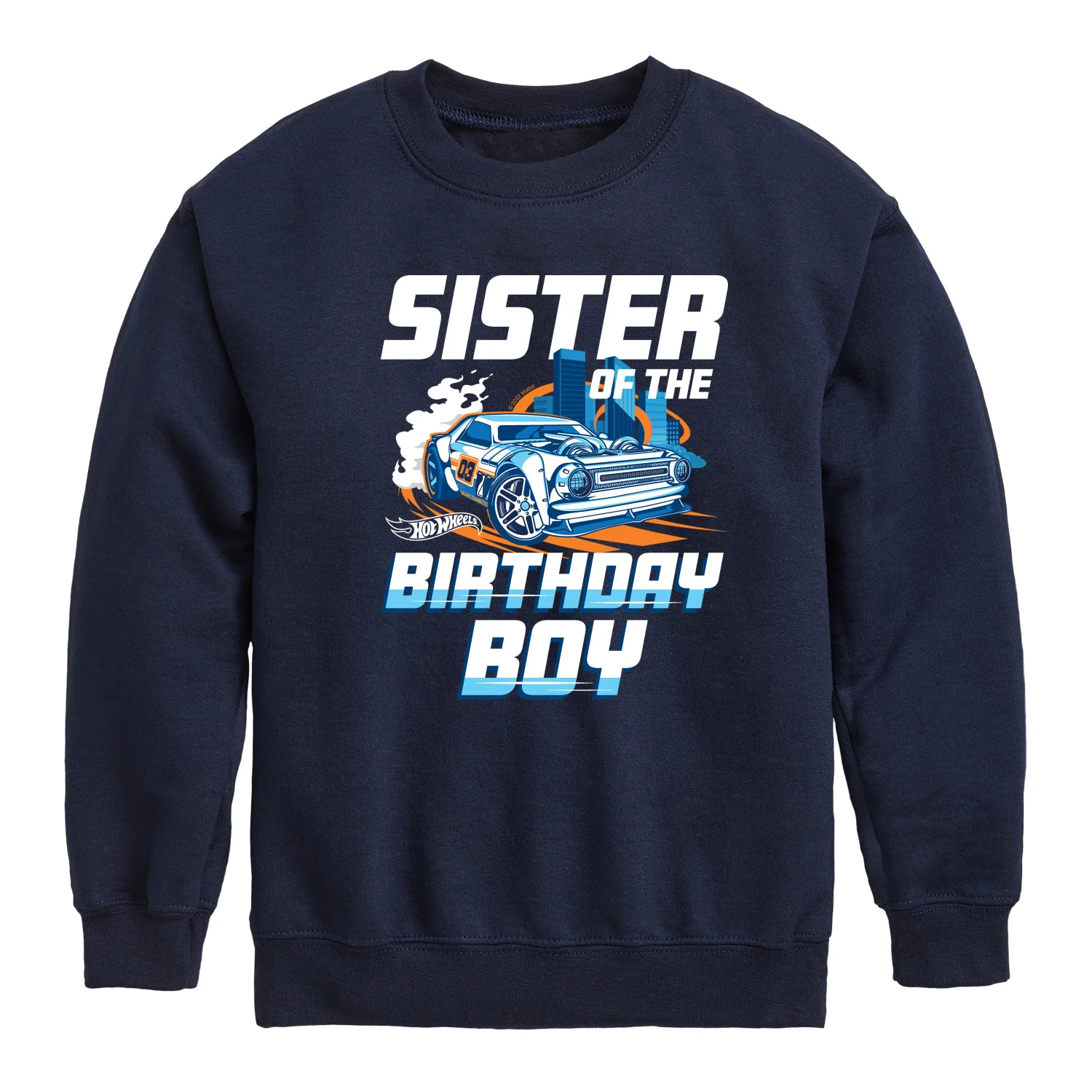 Hot Wheels - Sister Of Birthday Boy - Toddler And Youth Crewneck Fleece Sweatshirt - Image 4
