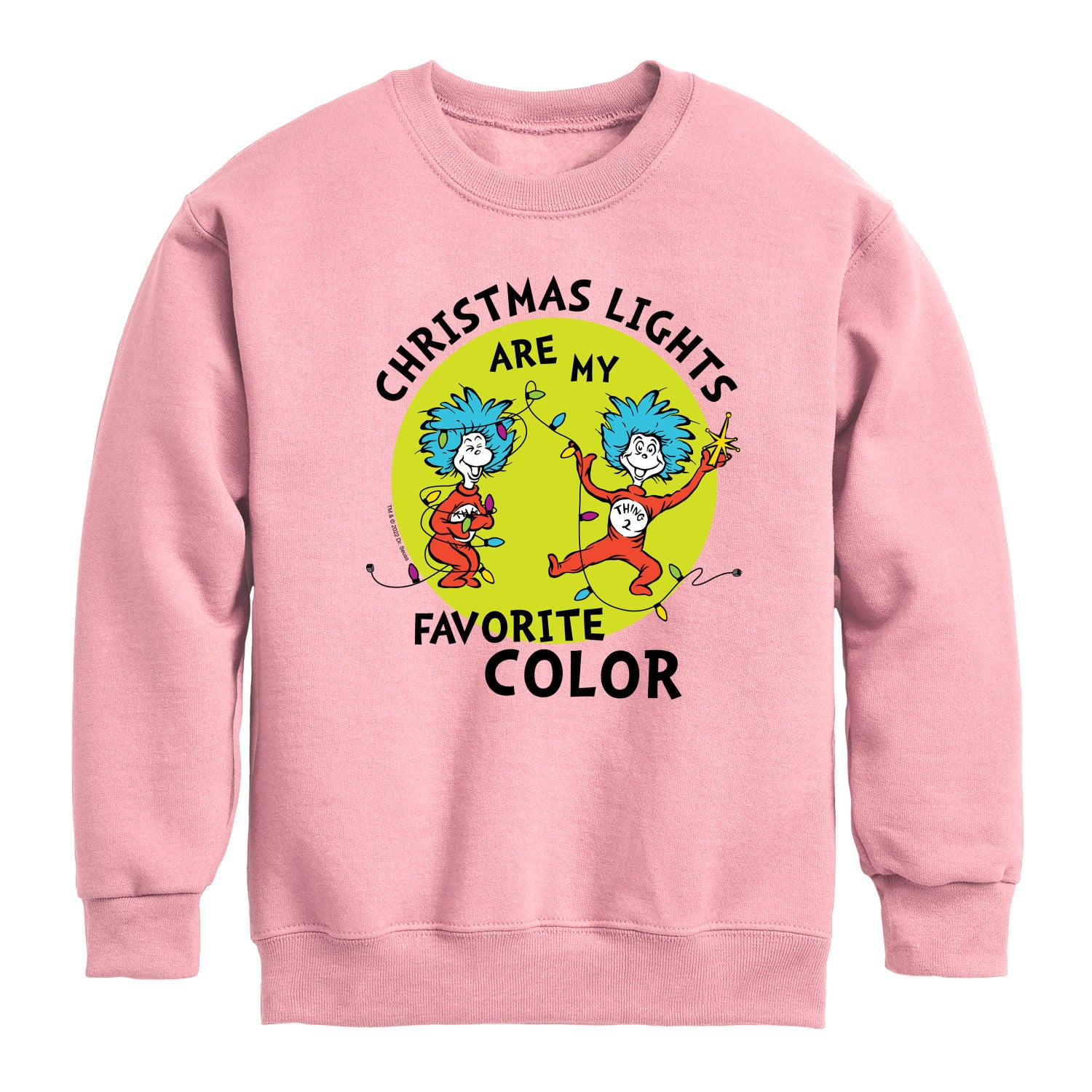 The Cat in the Hat - Christmas Lights Are My Favorite Color - Toddler And Youth Crewneck Fleece Sweatshirt