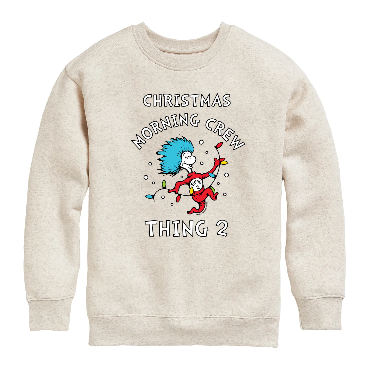 The Cat in the Hat - Christmas Morning Crew Thing 2 - Toddler And Youth Crewneck Fleece Sweatshirt - Image 3