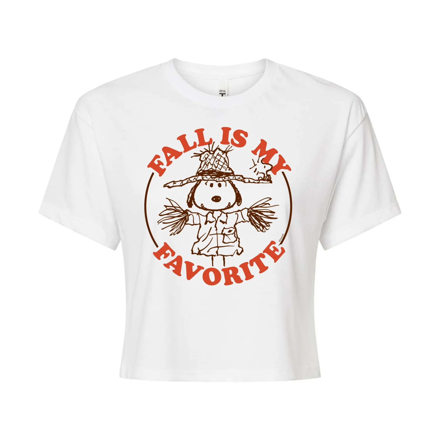 Peanuts - Fall Is My Favorite- Juniors Cropped Cotton Blend T-Shirt