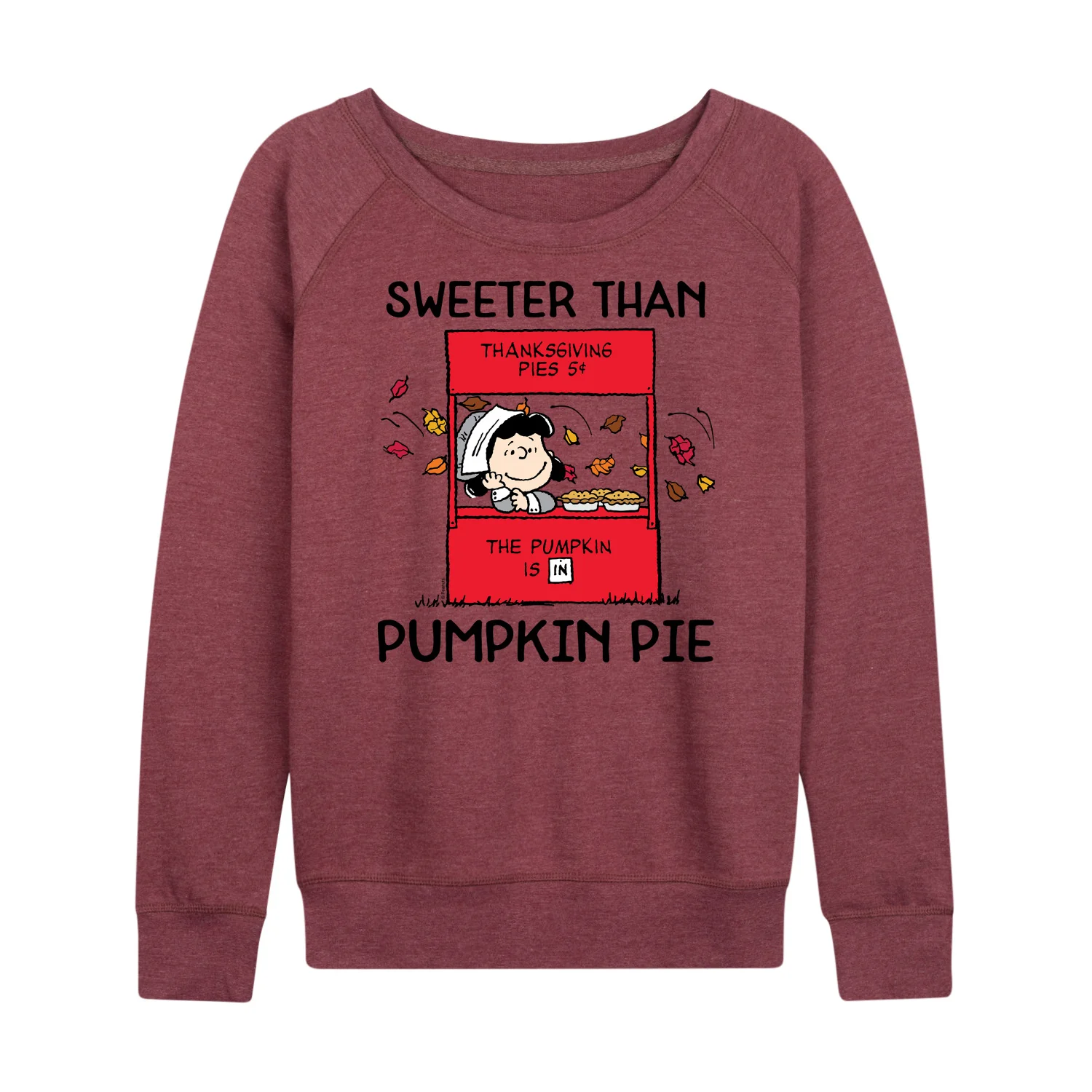 Peanuts - Sweeter Than Pumpkin Pie- Women's Lightweight French Terry Long Sleeve Shirt - Image 3