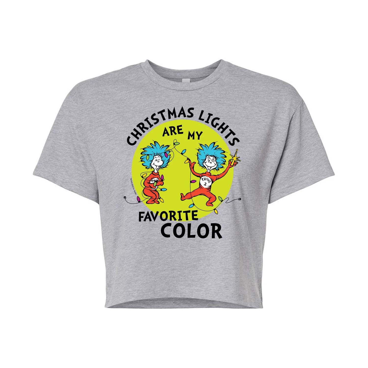 The Cat in the Hat - Christmas Lights Are My Favorite Color - Juniors Cropped Graphic T-Shirt