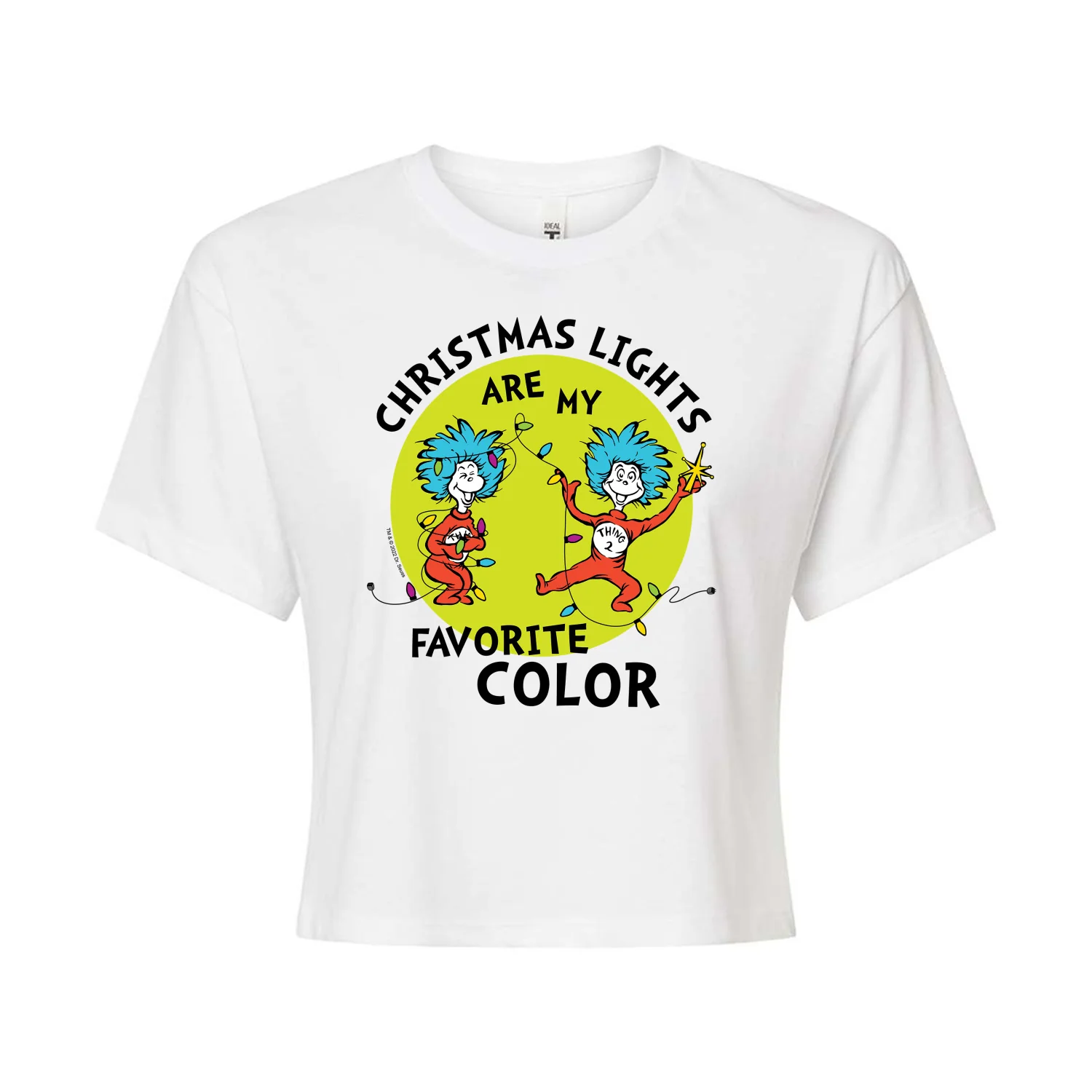The Cat in the Hat - Christmas Lights Are My Favorite Color - Juniors Cropped Graphic T-Shirt - Image 2