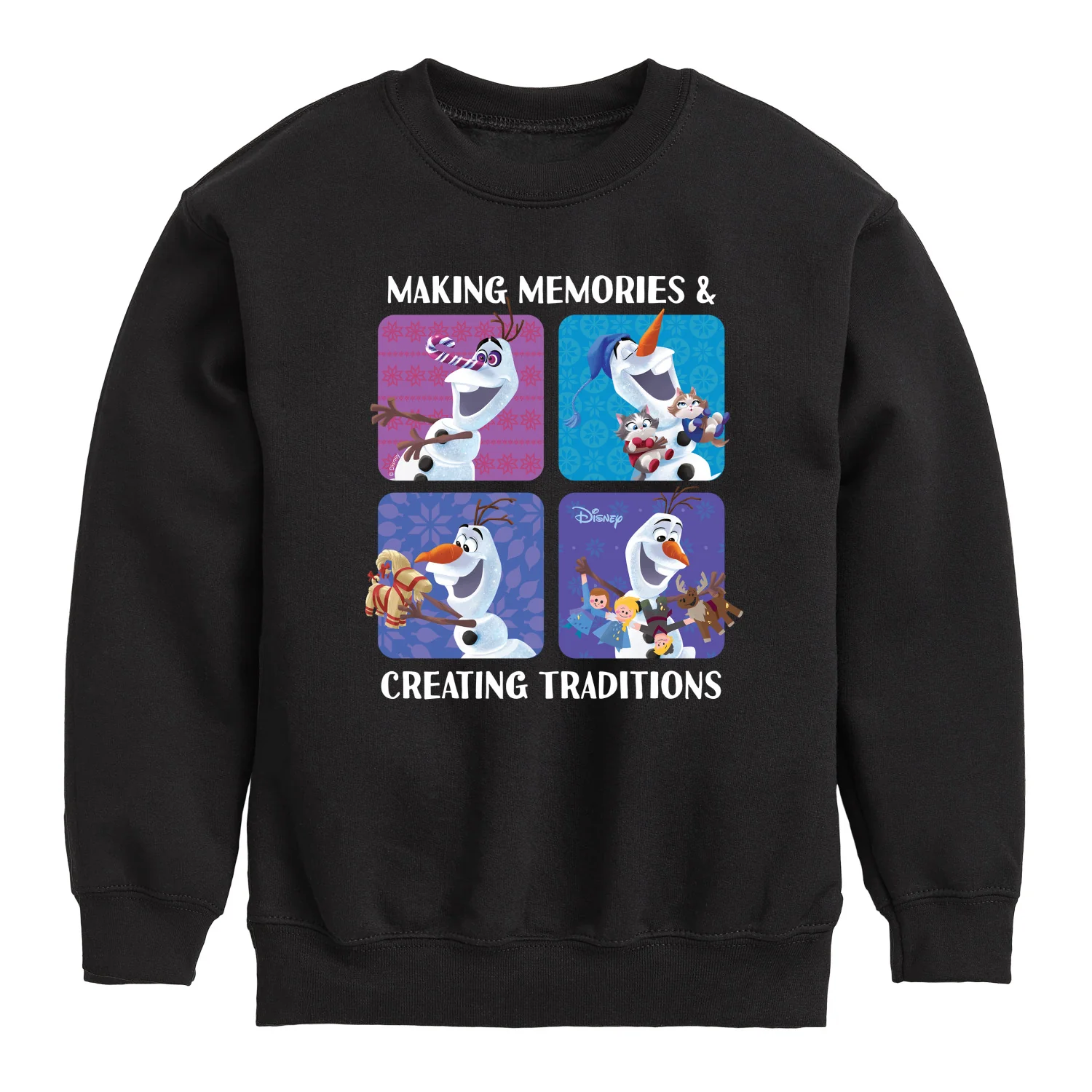 Frozen 2 - Making Memories Creating Traditions - Toddler And Youth Crewneck Fleece Sweatshirt