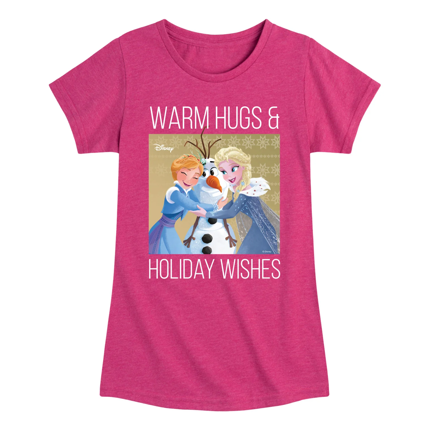 Frozen 2 -Warm Hugs Holiday Wishes - Toddler And Youth Girls Short Sleeve Graphic T-Shirt - Image 4