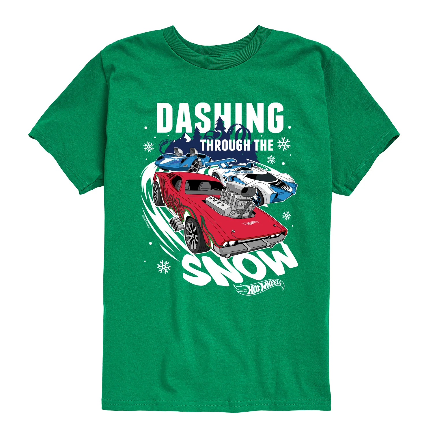 Hot Wheels - Dashing Through The Snow - Toddler & Youth Short Sleeve Graphic T-Shirt - Image 2