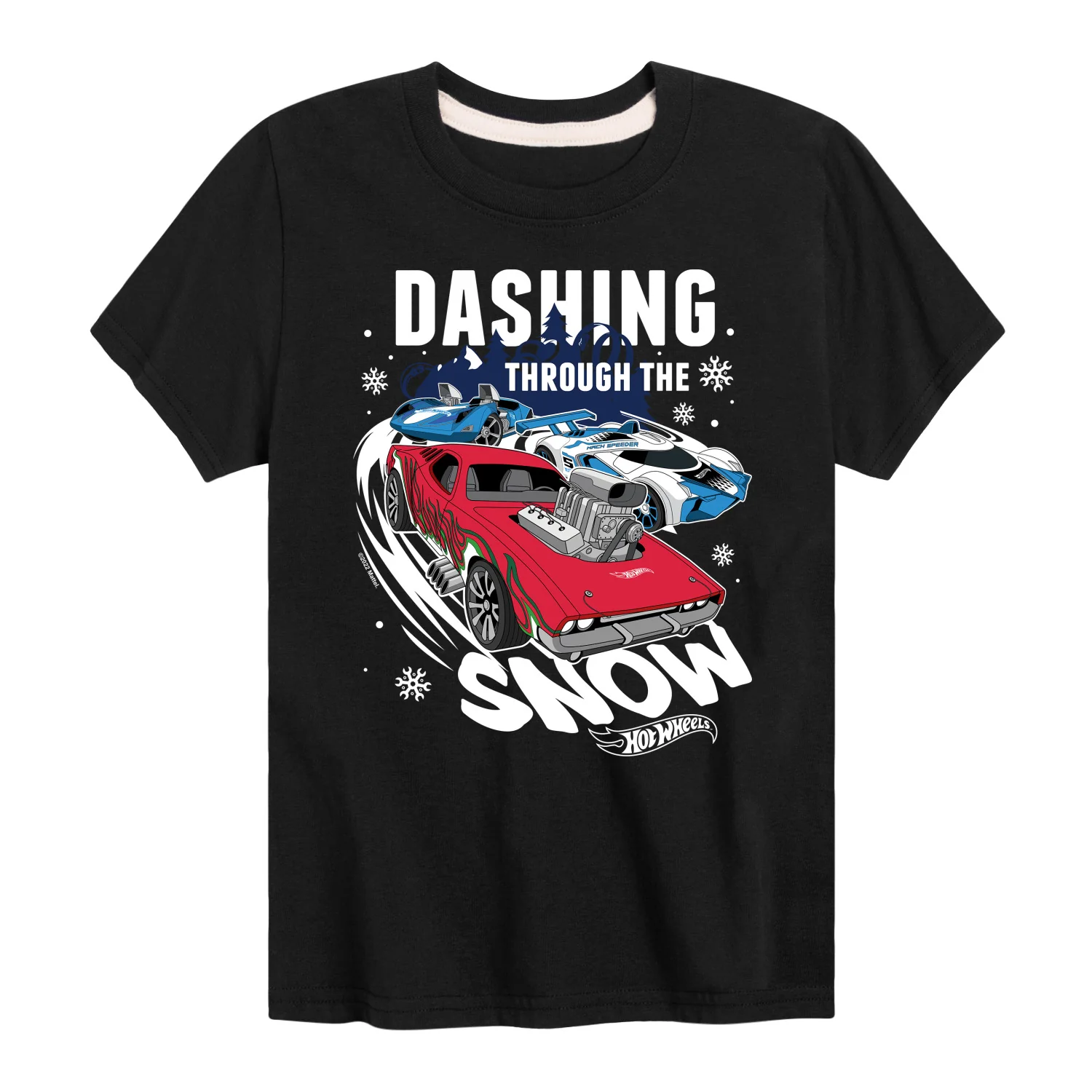 Hot Wheels - Dashing Through The Snow - Toddler & Youth Short Sleeve Graphic T-Shirt - Image 5