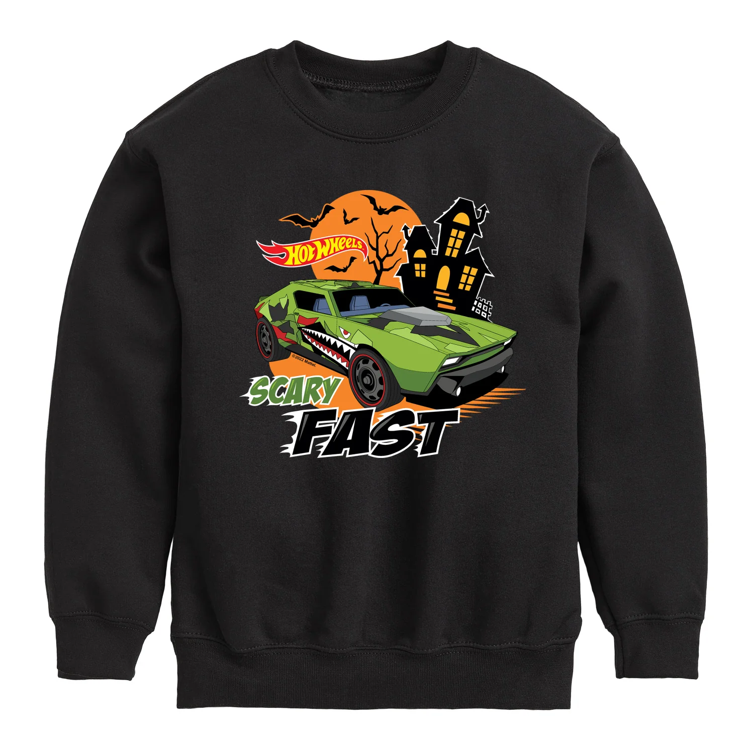 Hot Wheels - Halloween - Scary Fast - Toddler & Youth Crewneck Fleece Sweatshirt - Image 2