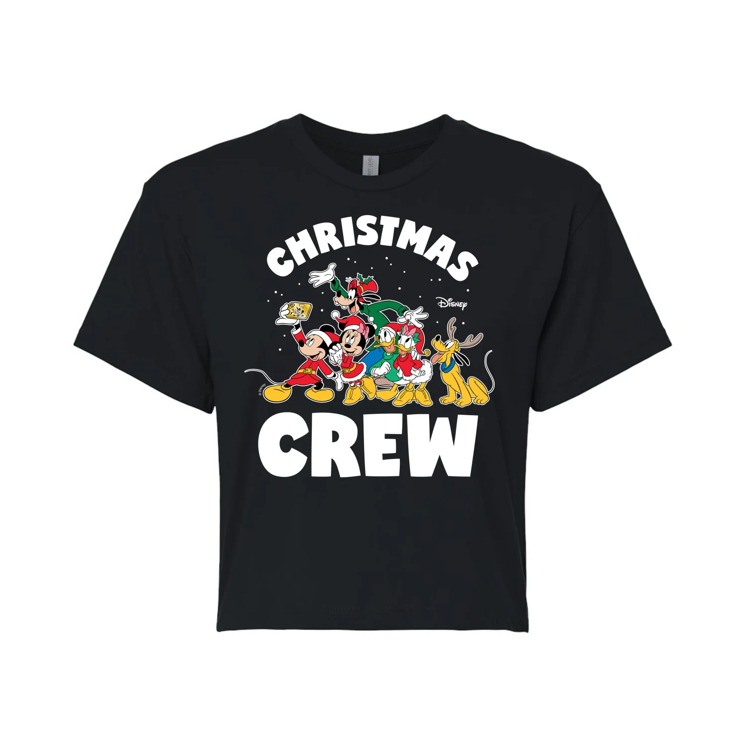 Disney - Christmas Crew - Juniors Cropped Cotton Blend T-Shirt
