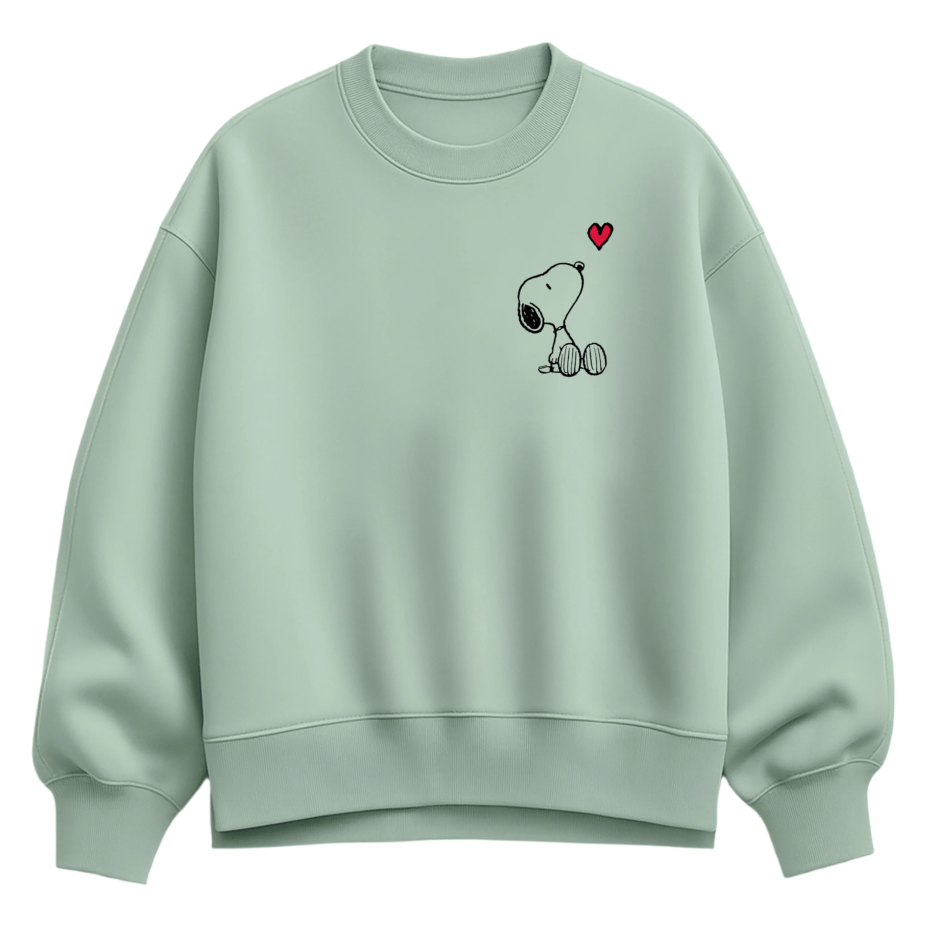 Peanuts - Mini Valentine Snoopy Heart - Women's Oversized Fleece Crew Sweatshirt - Image 3